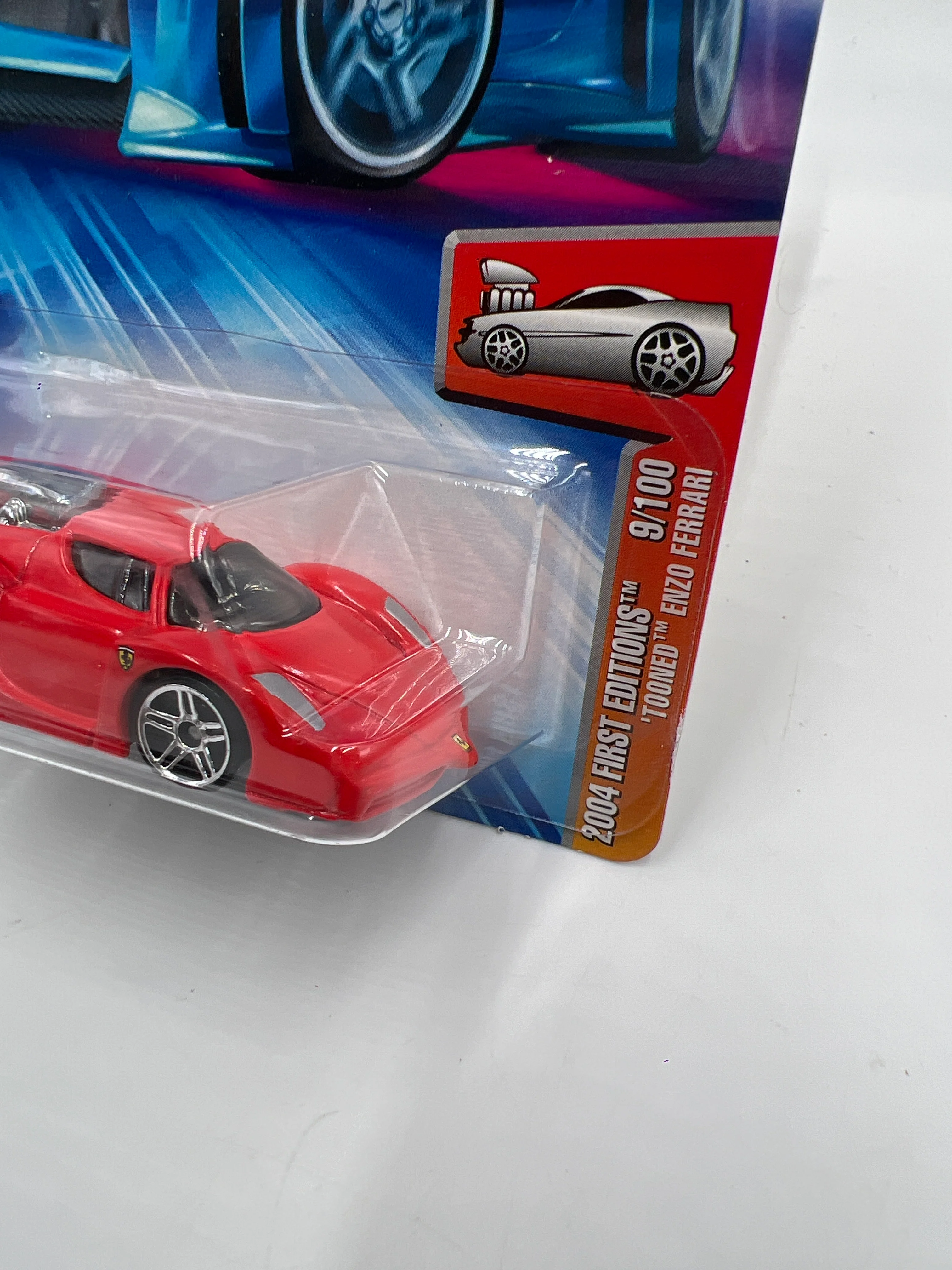 2004 Hot Wheels First Editions #009 Tooned Enzo Ferrari Red - Image 4