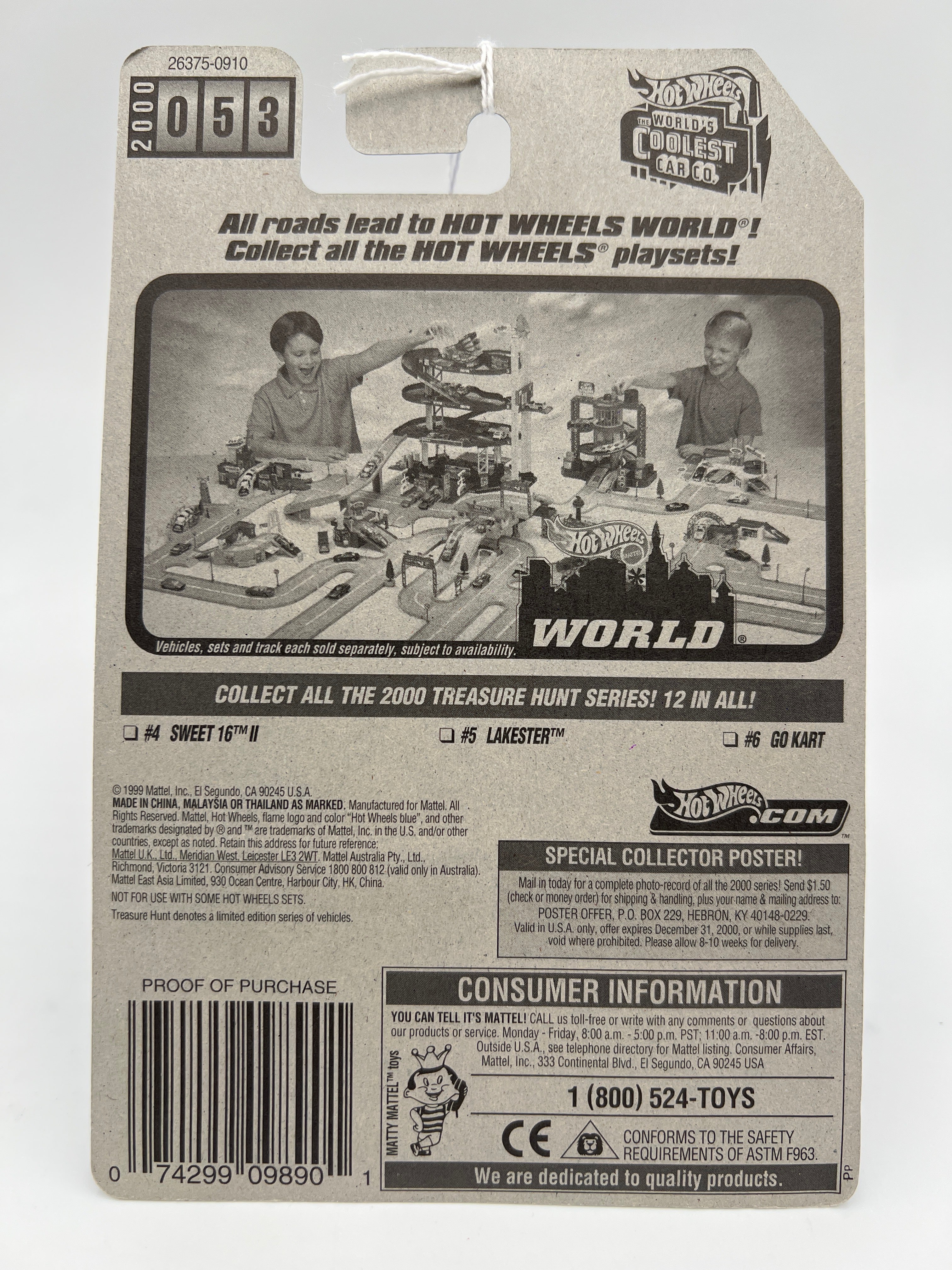 2000 Hot Wheels Treasure Hunt #49 Lakester Green 274E - Image 7