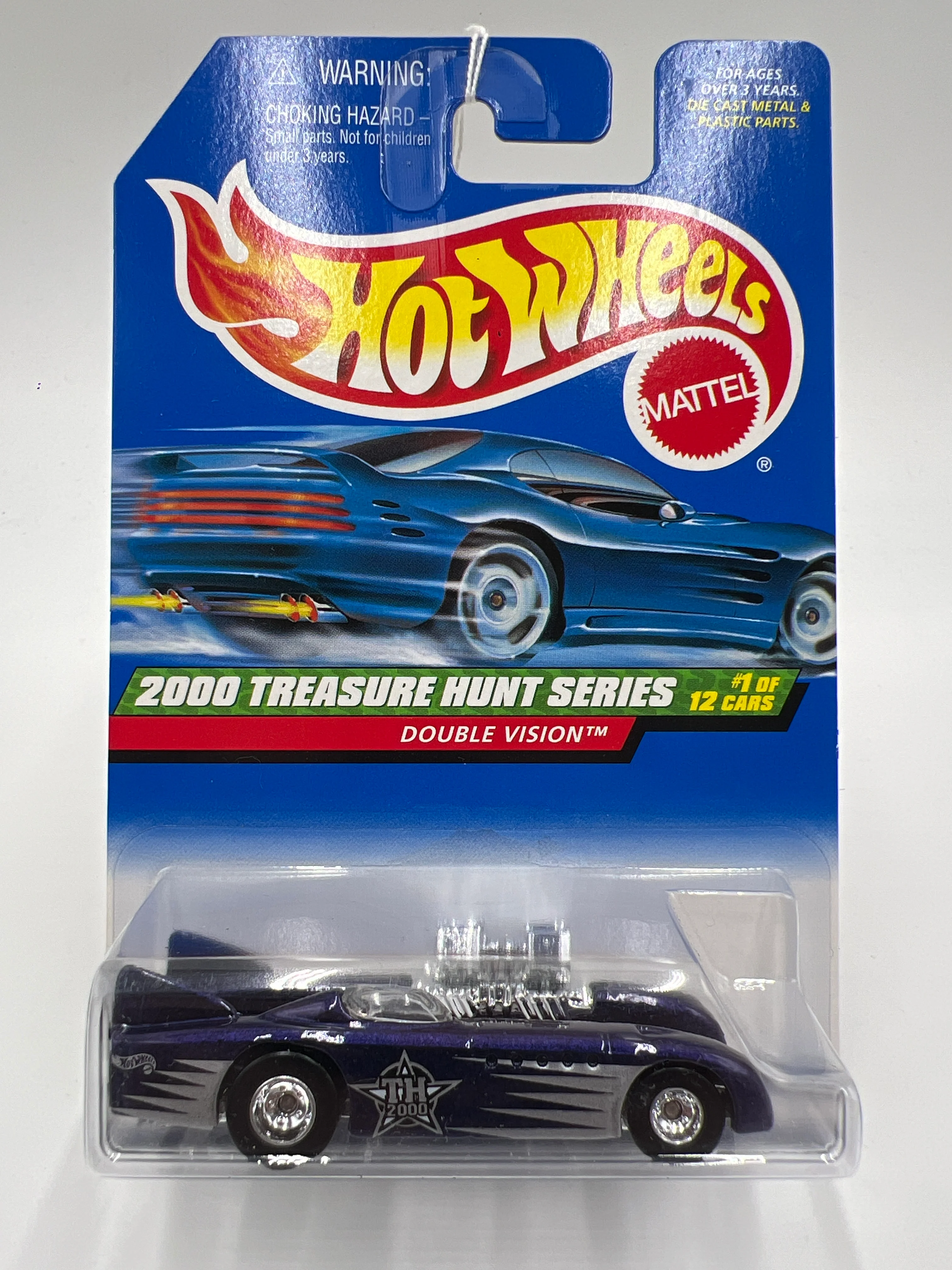 2000 Hot Wheels Treasure Hunt Real Riders #49 Double Vision Purple 275E - Image 2