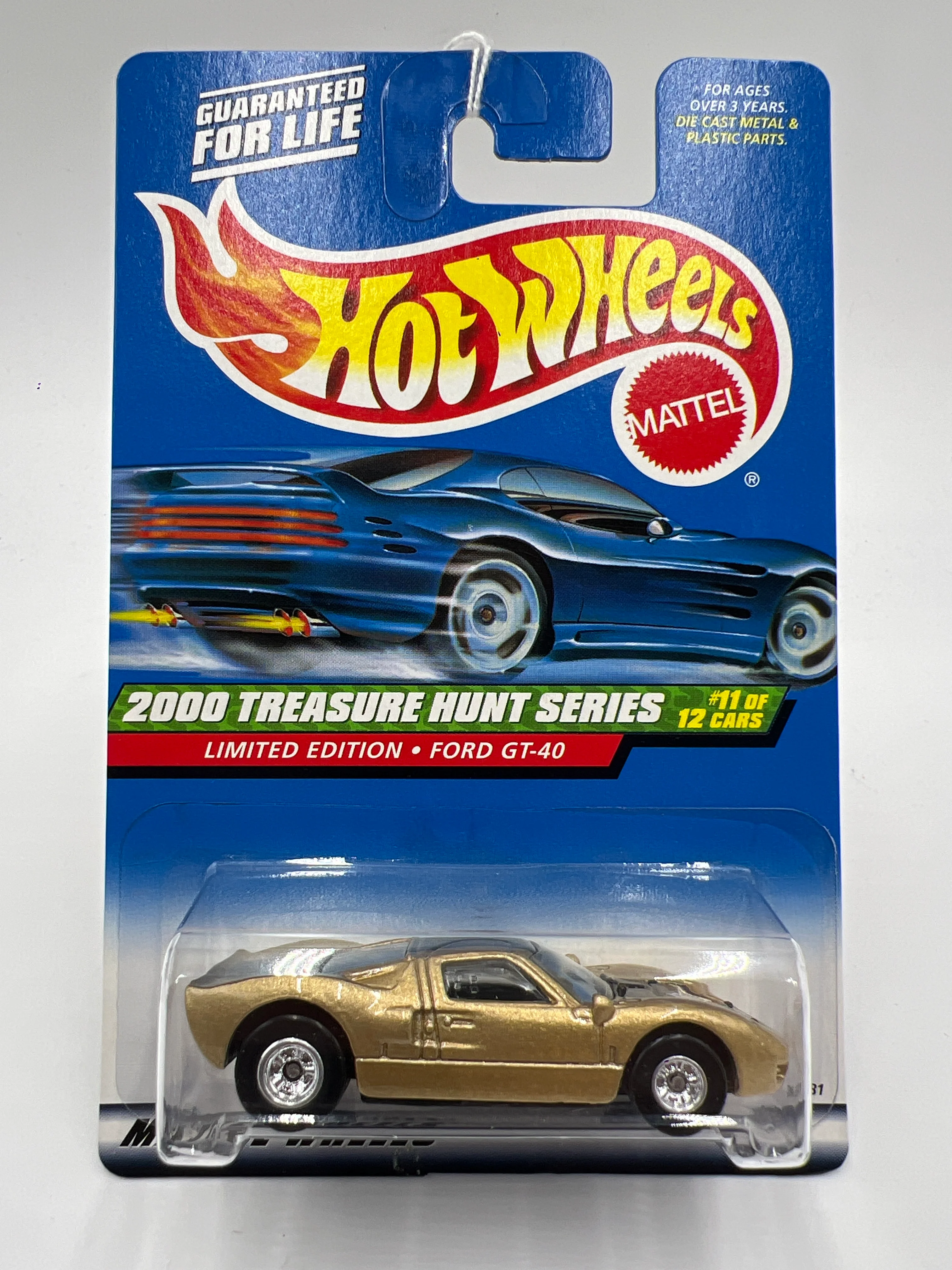 2000 Hot Wheels Treasure Hunt Real Riders #59 Ford GT-40 Gold 275A - Image 2