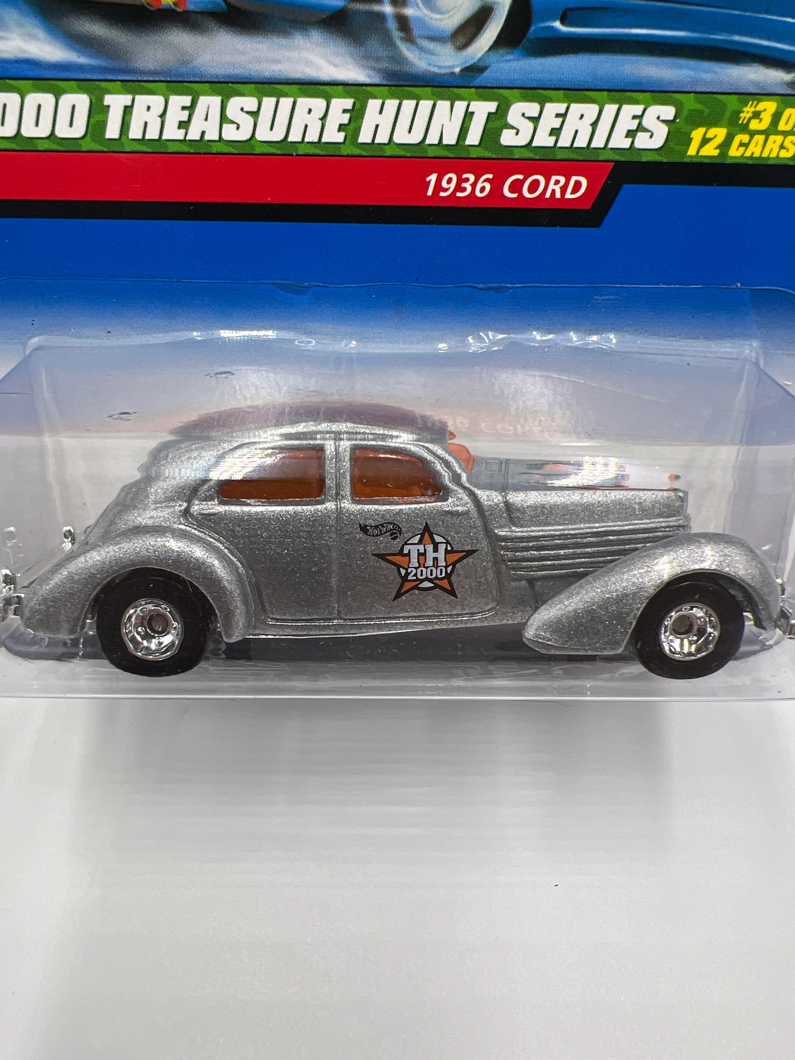 2000 Hot Wheels Treasure Hunt Real Riders #51 1936 Cord Silver 273C - Image 3