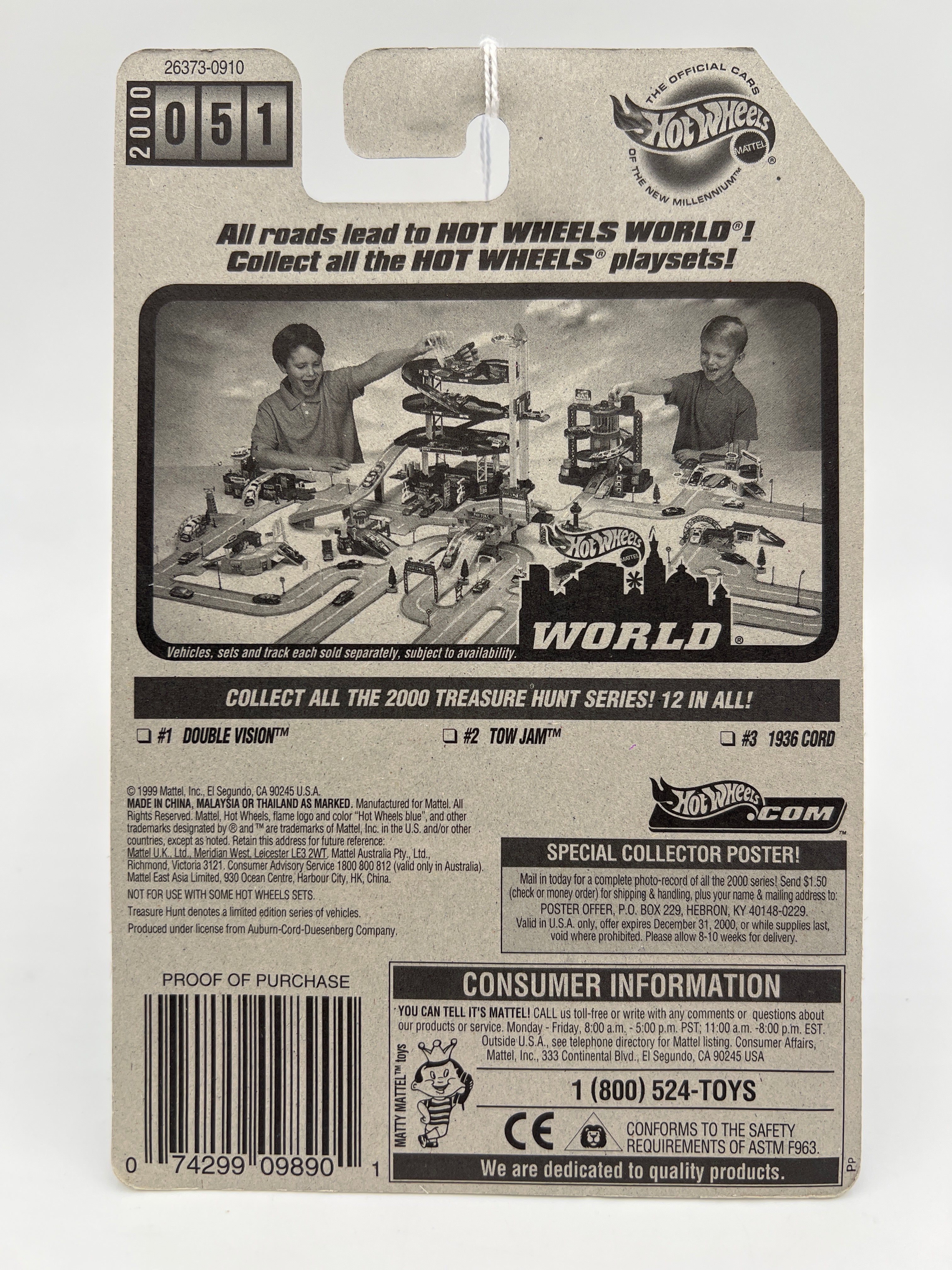 2000 Hot Wheels Treasure Hunt Real Riders #51 1936 Cord Silver 273C - Image 7