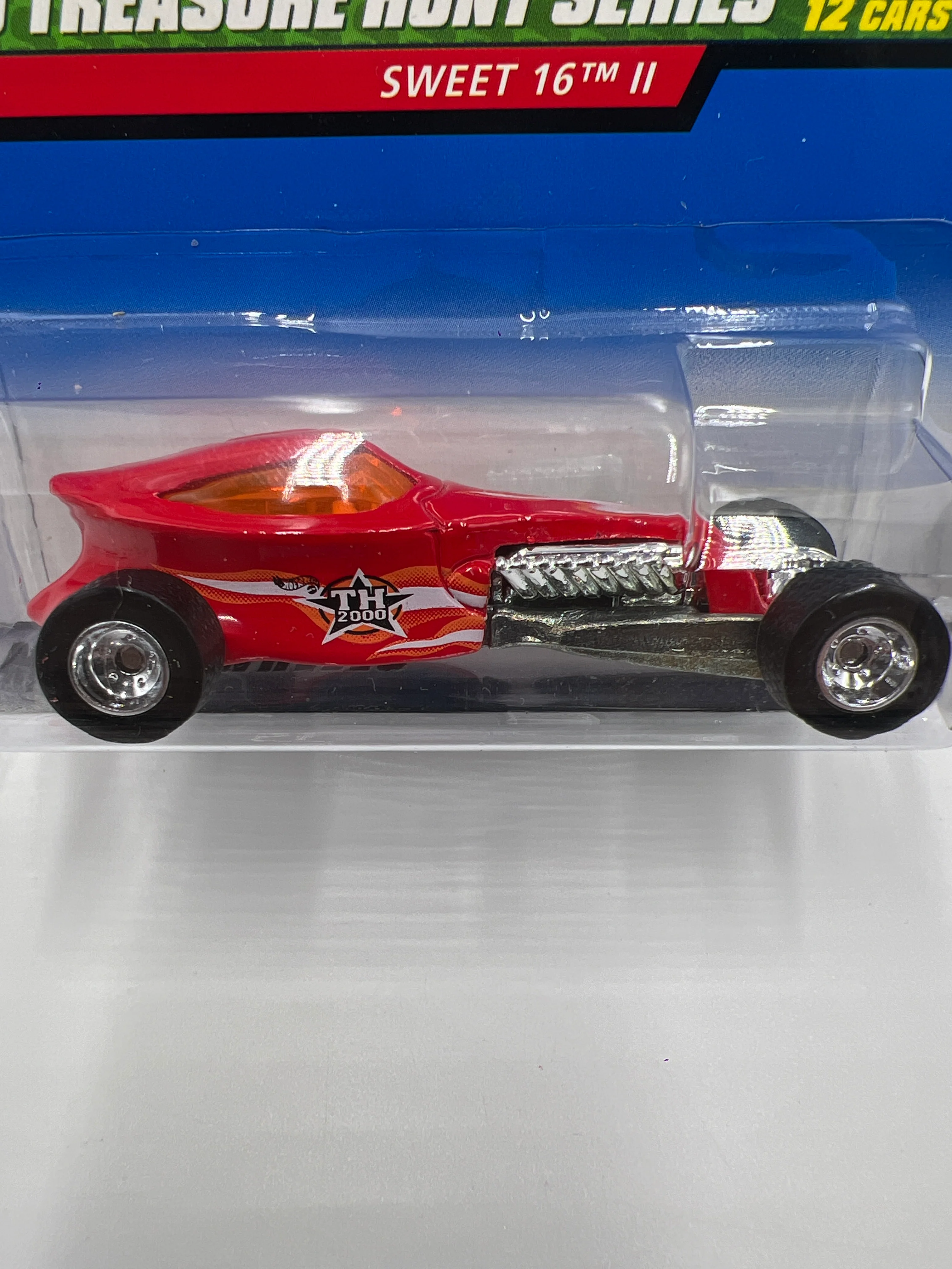 2000 Hot Wheels Treasure Hunt Real Riders #52 Sweet 16 II Red 275E - Image 3