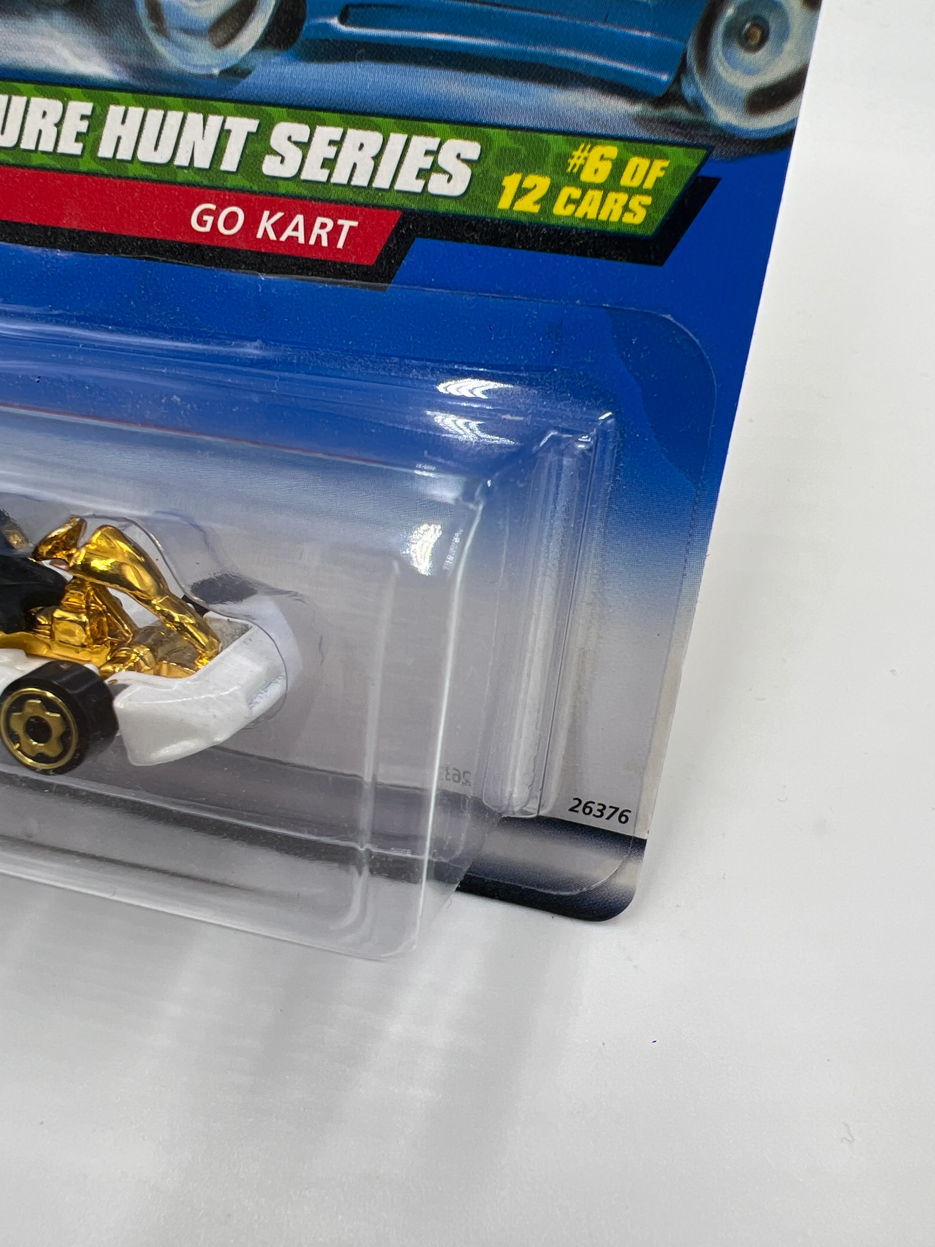 2000 Hot Wheels Treasure Hunt Real Riders Series #53 Go Kart White/Gold W/Protector - Image 3
