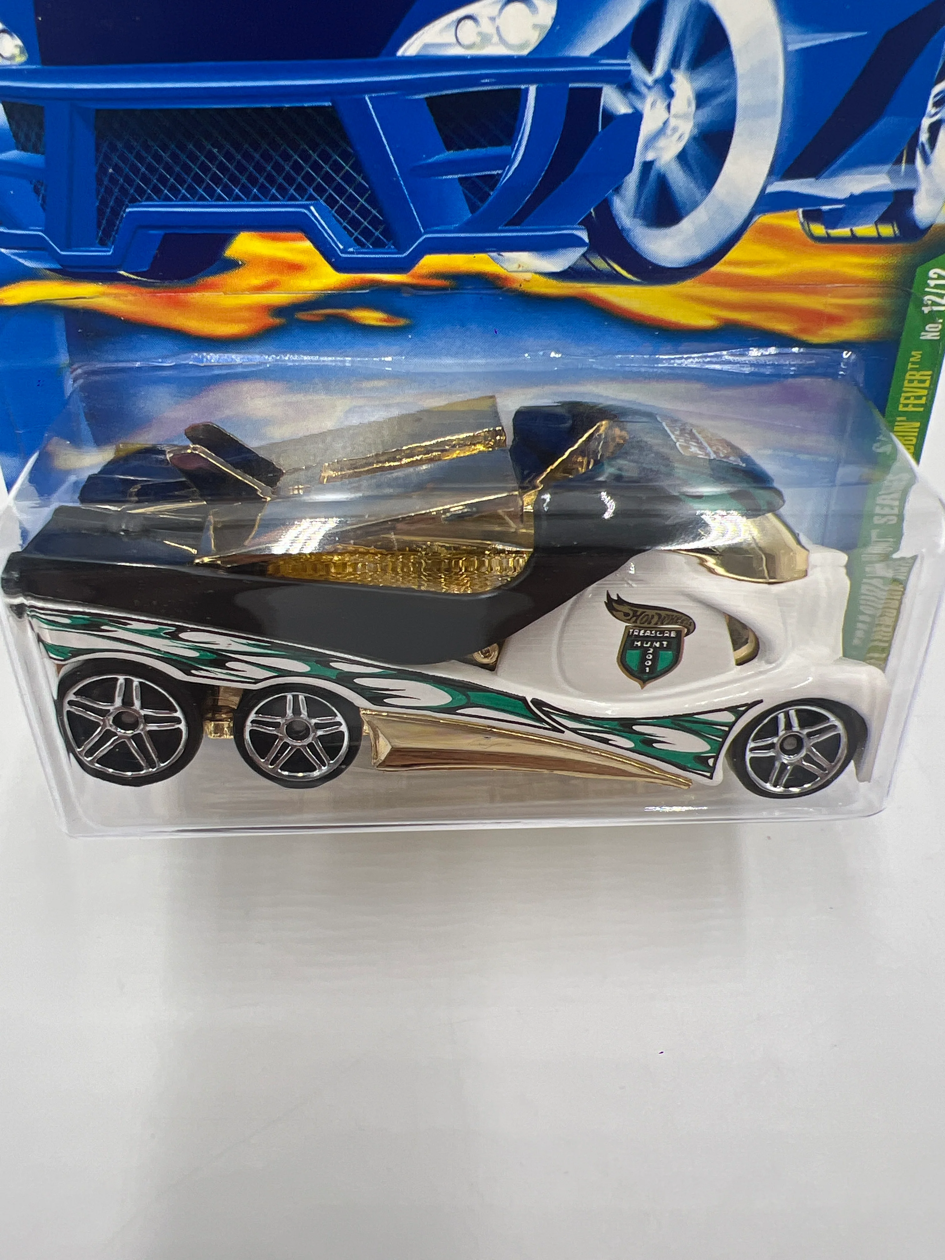 2001 Hot Wheels Treasure Hunt #012 Cabbin Fever White 275C - Image 3