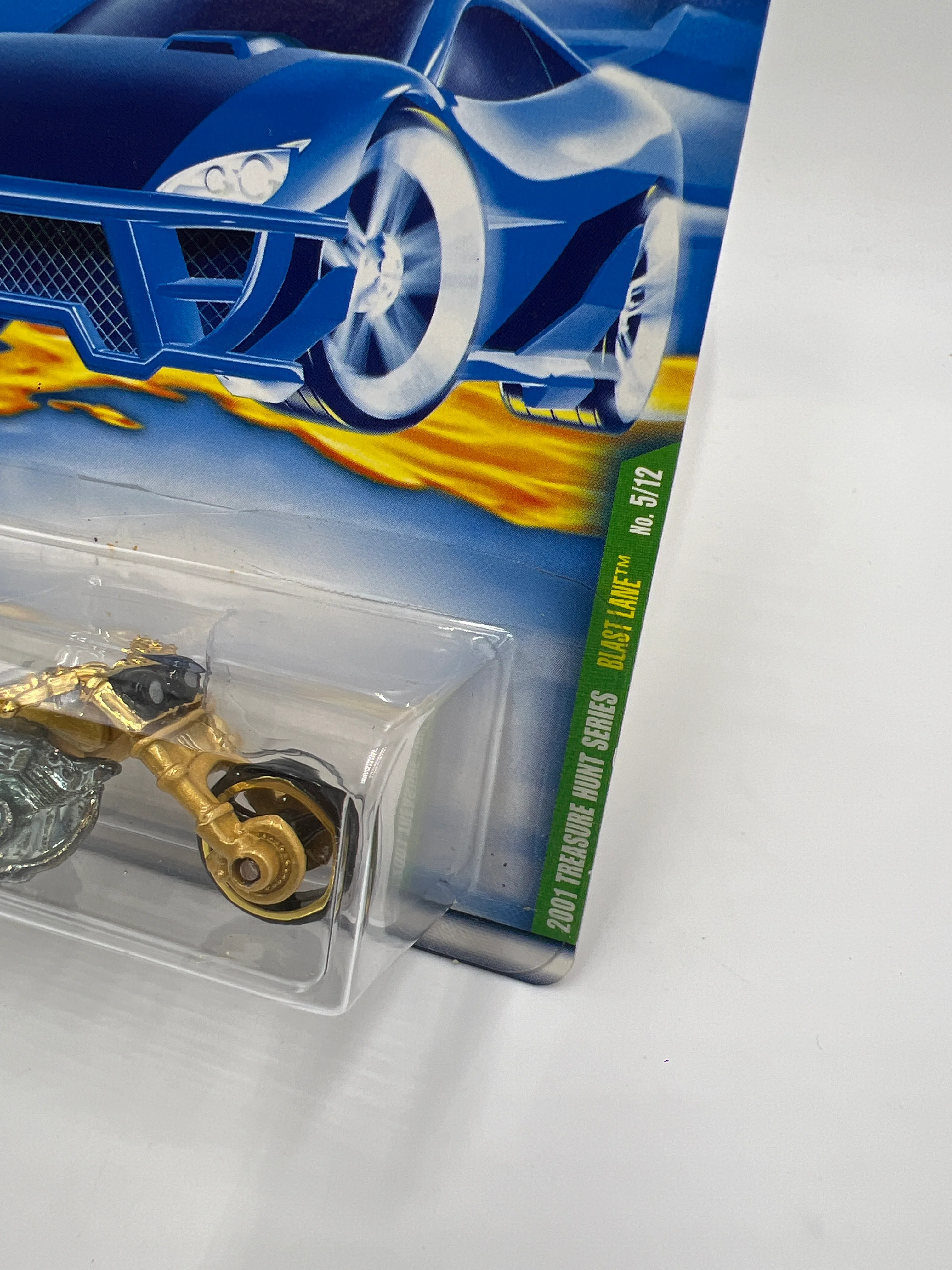 2001 Hot Wheels Treasure Hunt #5 Blast Lane Gold 273E - Image 3