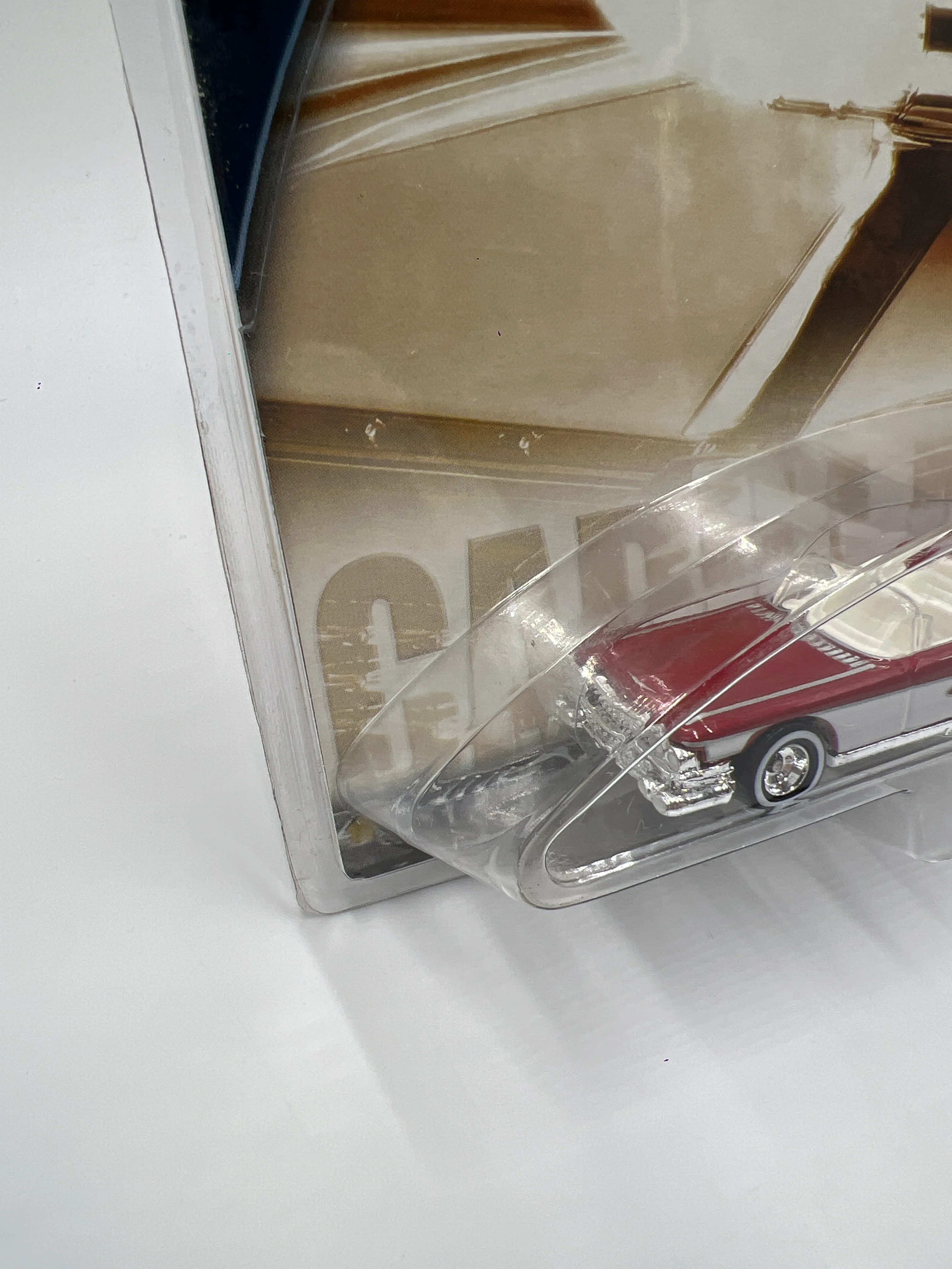 2002 Hot Wheels Auto Milestones 1959 Cadillac Convertible Red/White SR - Image 4