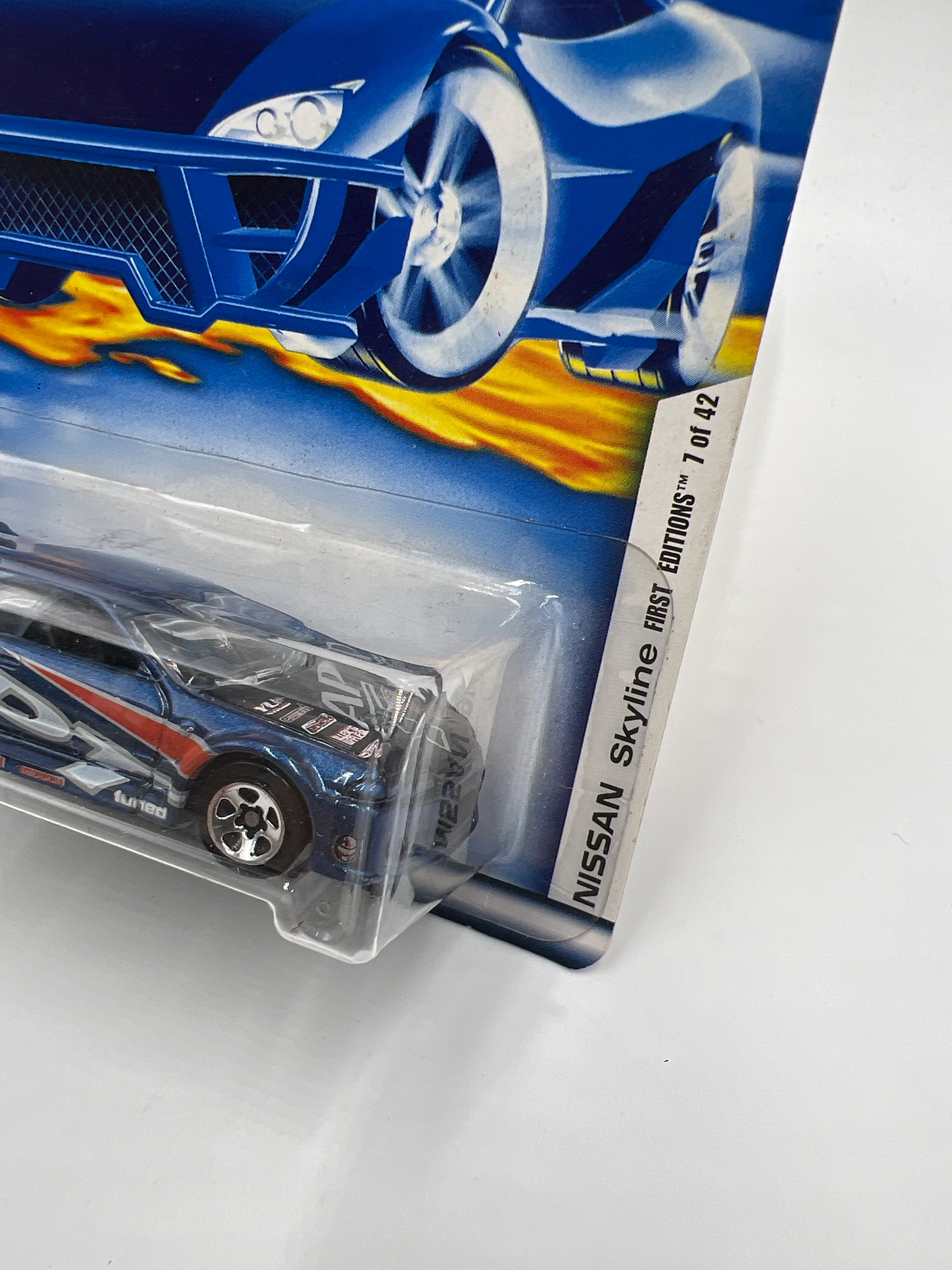 2002 Hot Wheels First Editions #19 Nissan Skyline Blue W/5 Spoke Wheels SR - Image 3