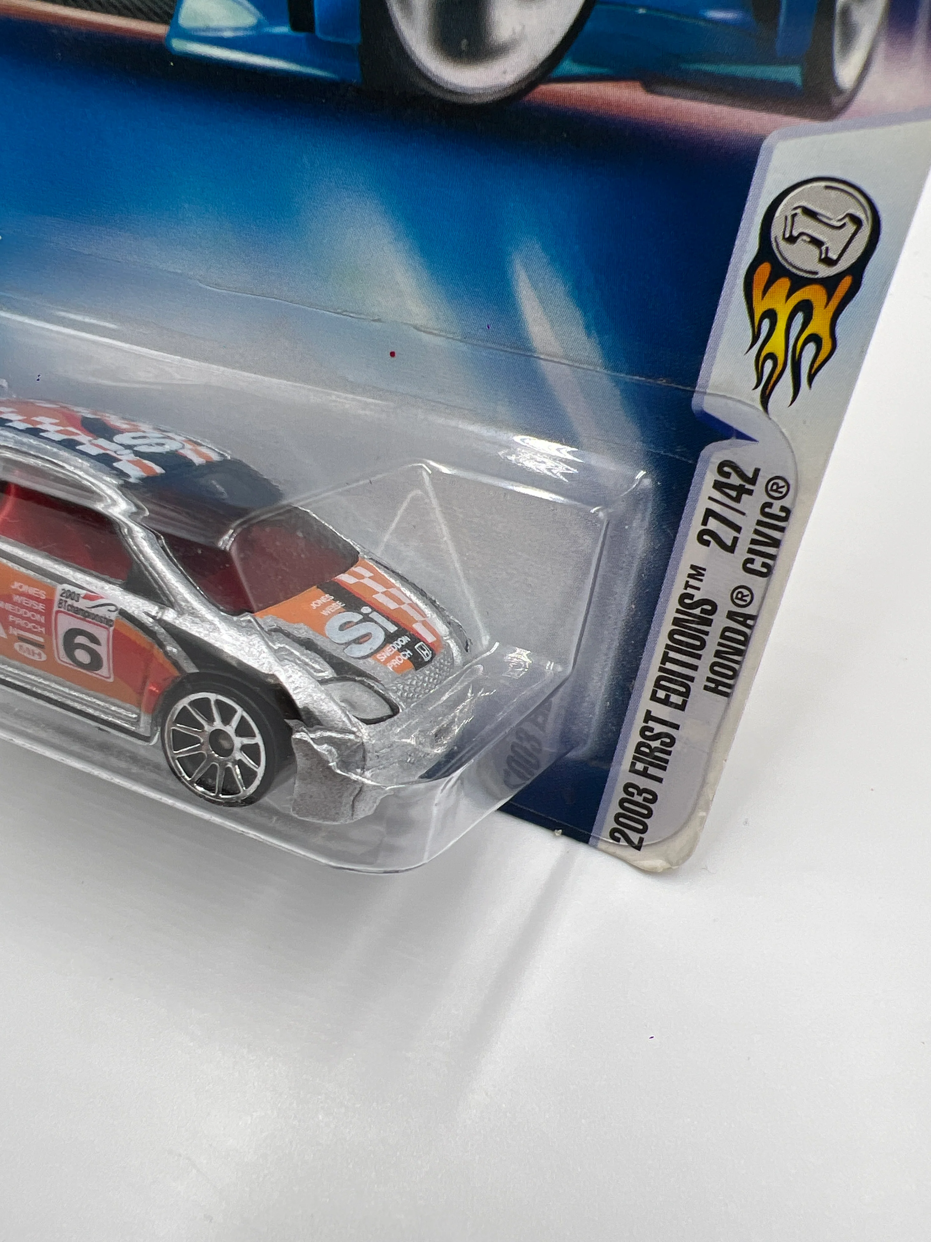 2003 Hot Wheels First Editions #39 Honda Civic Silver 78A - Image 4