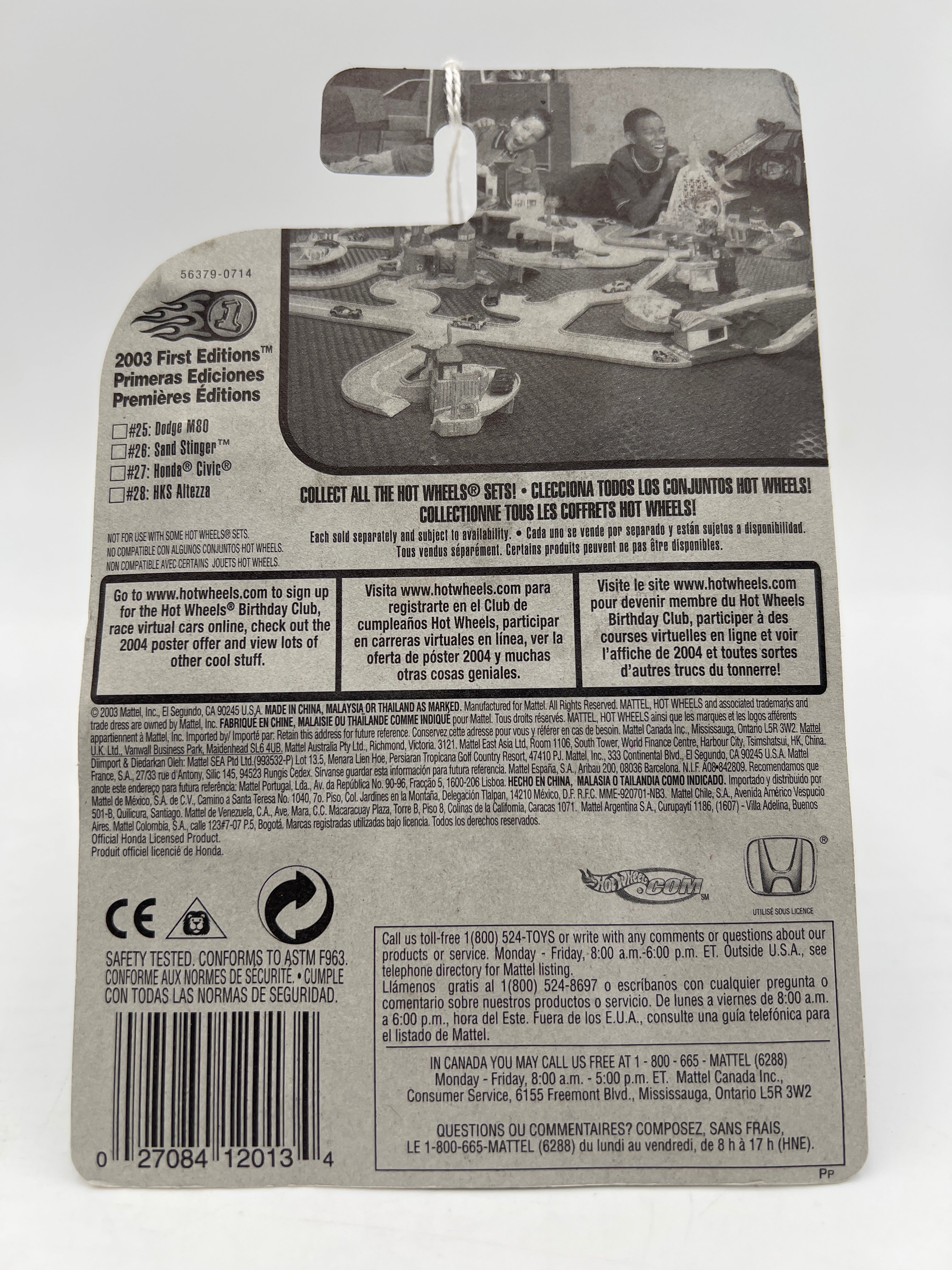 2003 Hot Wheels First Editions #39 Honda Civic Silver 79B - Image 7
