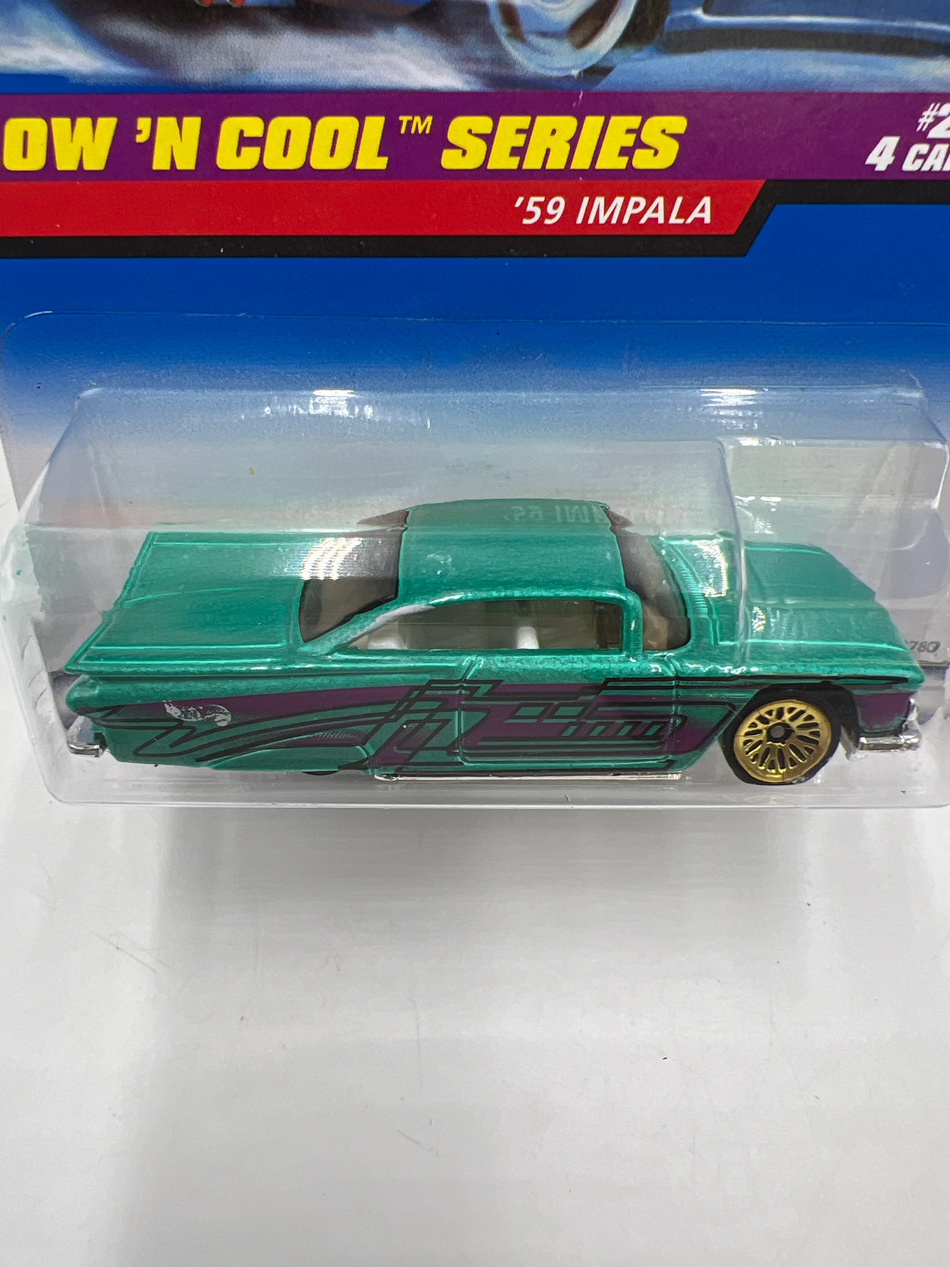 1998 Hot Wheels Low N Slow #698 59 Impala Green 16i - Image 3