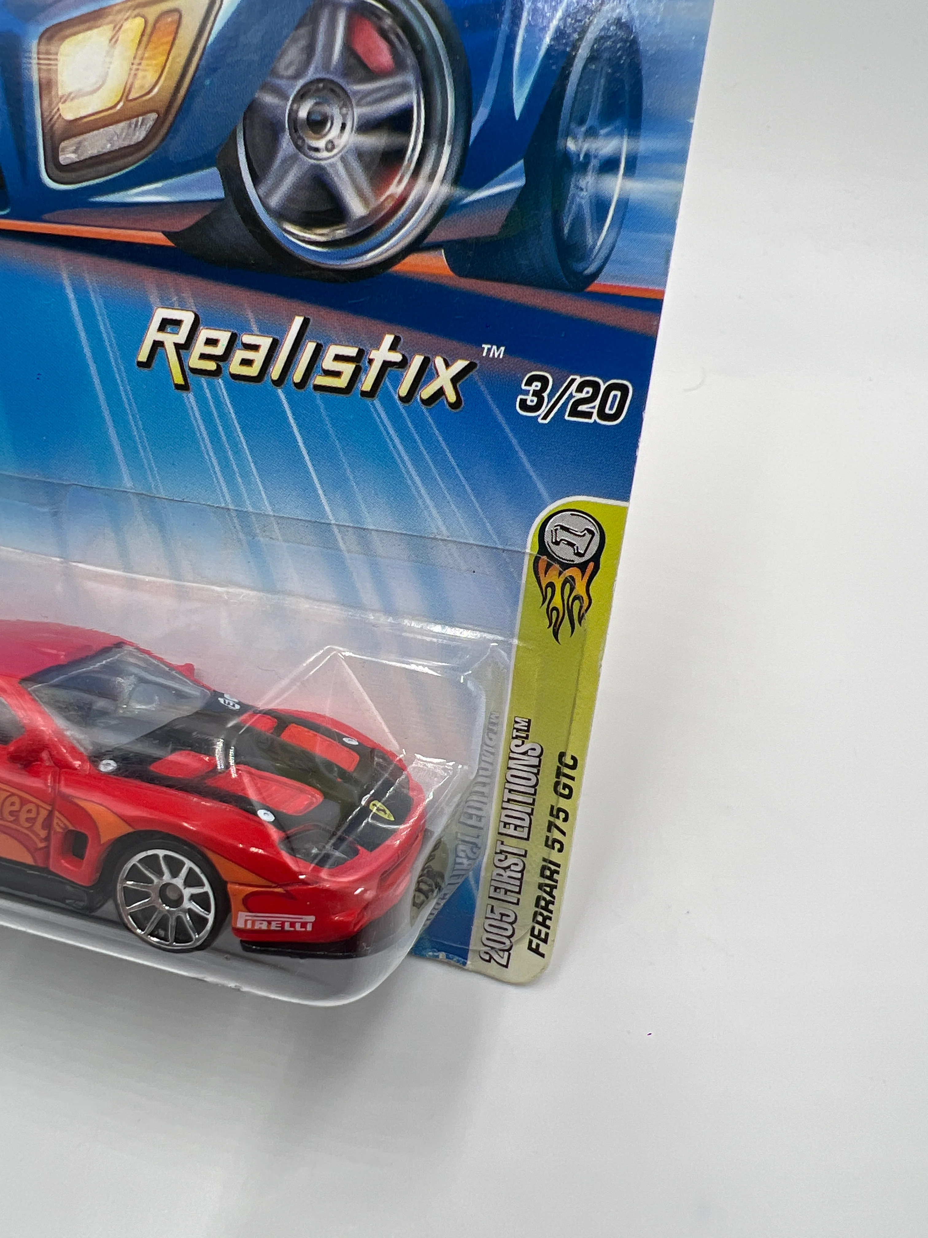 2005 Hot Wheels First Editions Realistix #3 Ferrari 575 GTC Red 10SP Wheels SR - Image 3