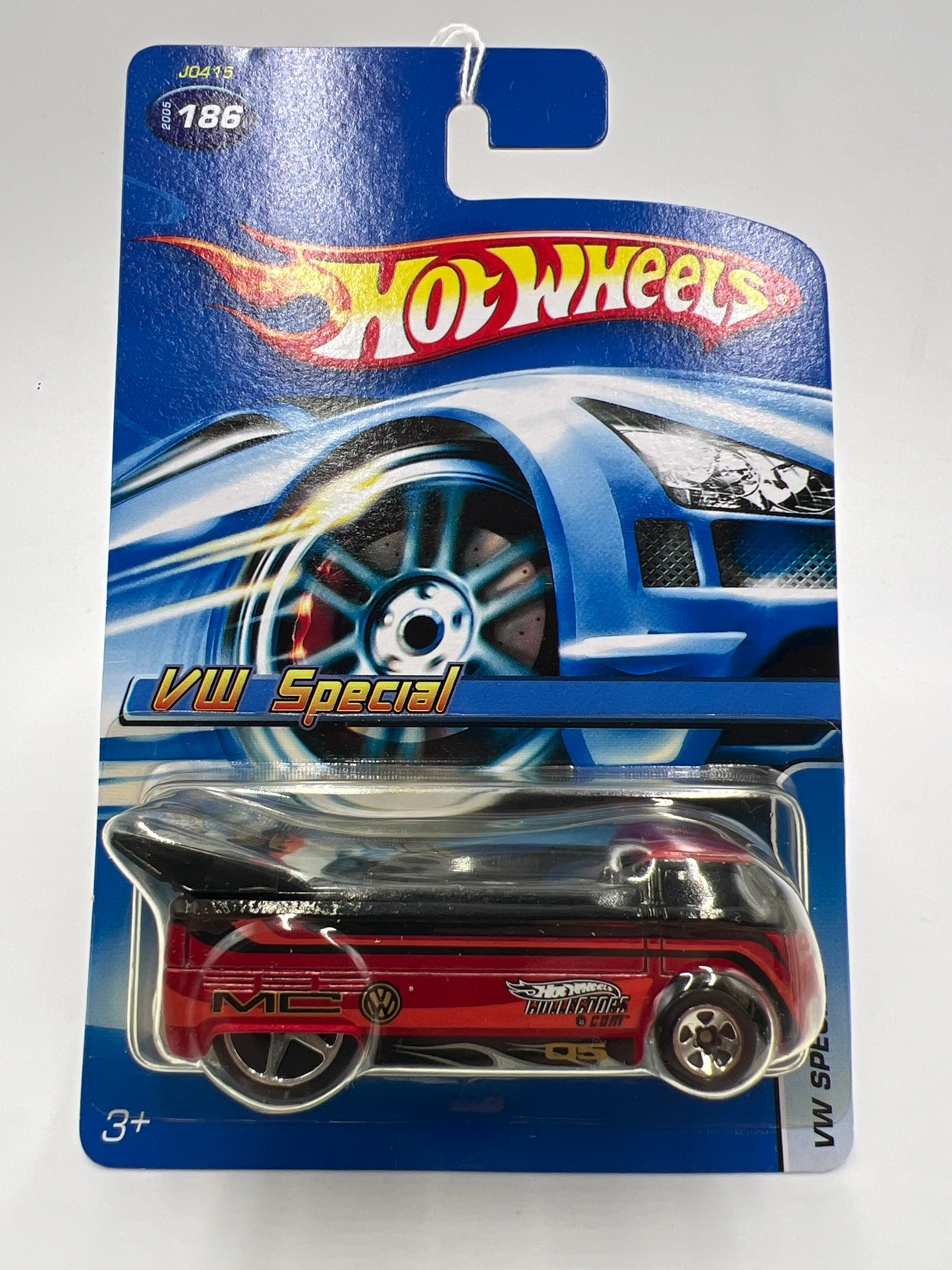 2005 Hot Wheels Mattel Creations VW Special #186 Customized VW Drag Truck Red 159A - Image 2