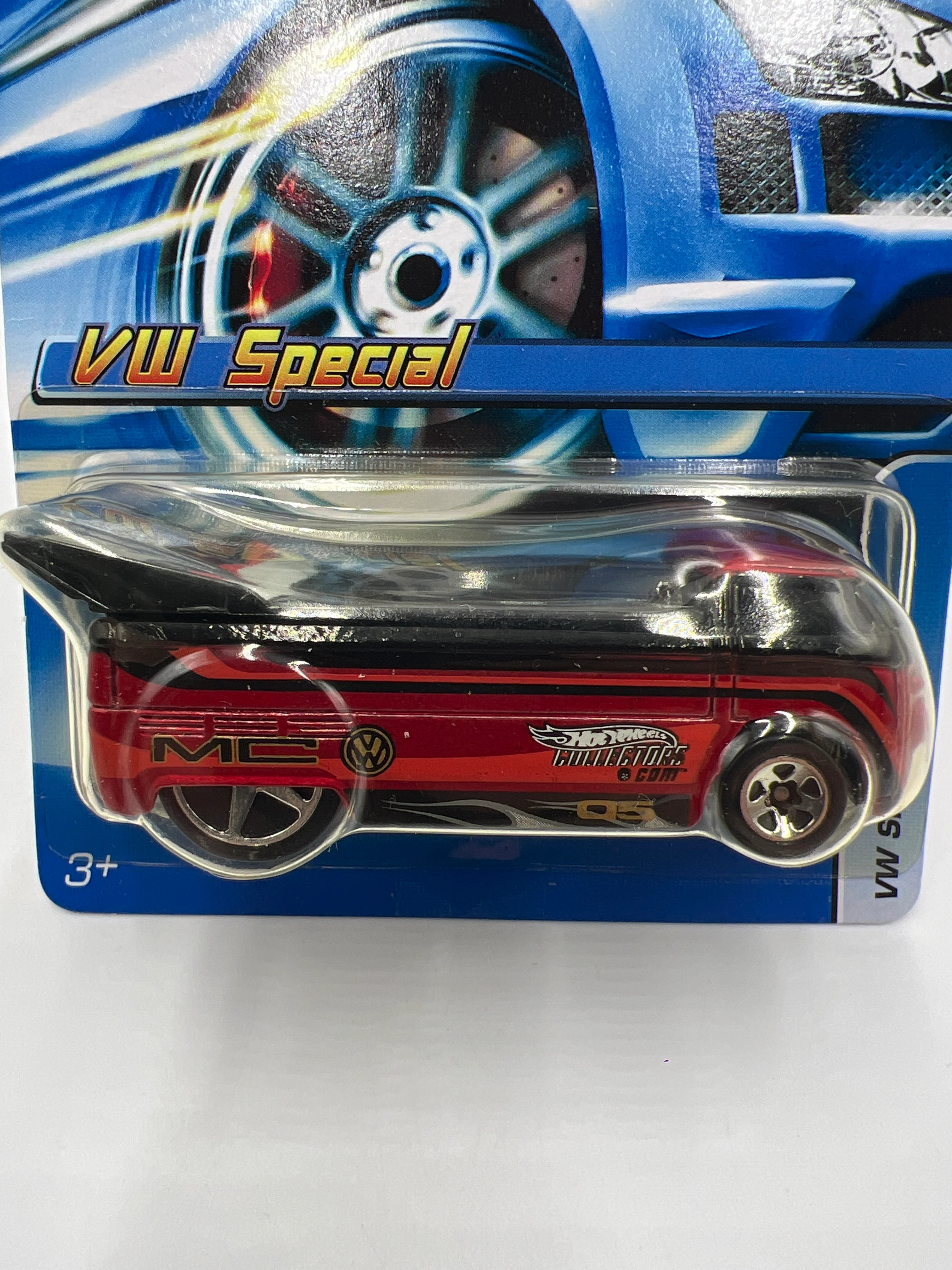2005 Hot Wheels Mattel Creations VW Special #186 Customized VW Drag Truck Red 159A - Image 3