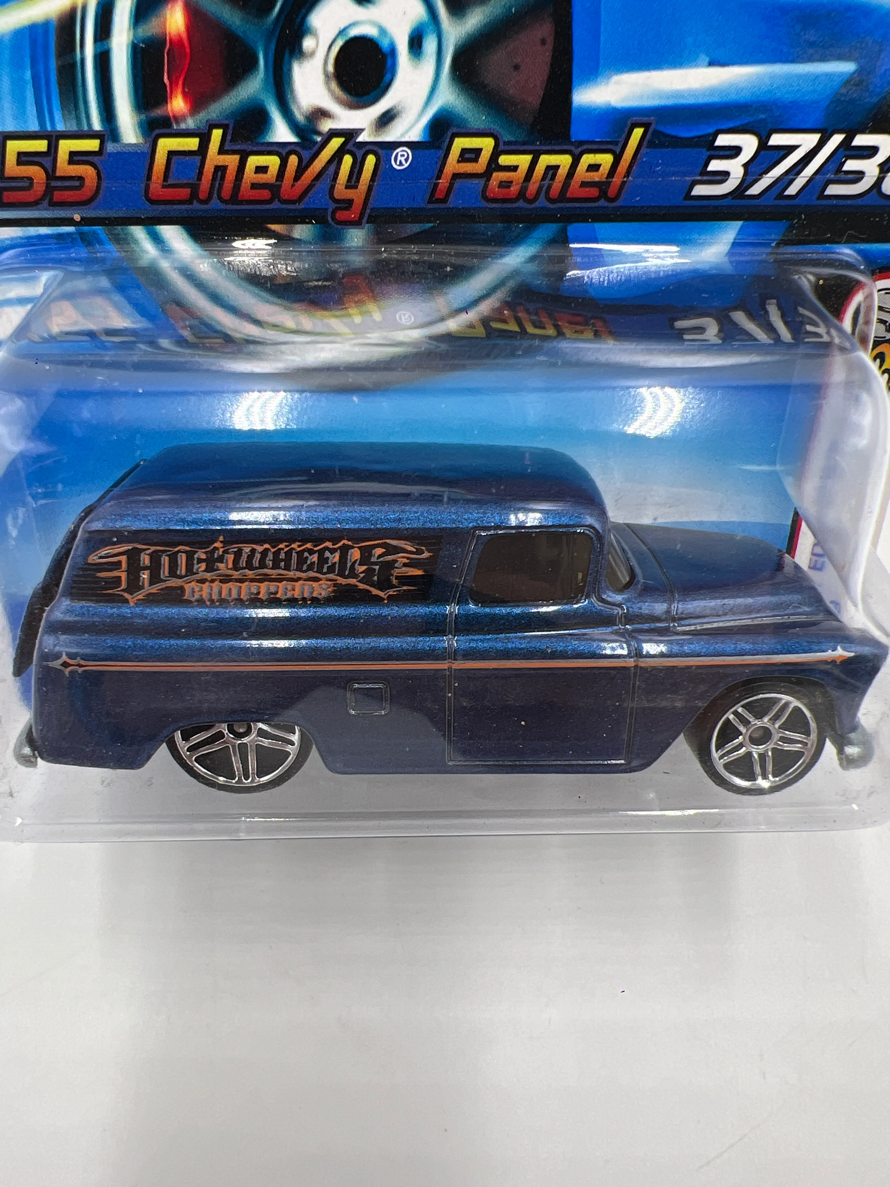 2006 Hot Wheels First Editions #037 55 Chevy Panel Blue - Image 3