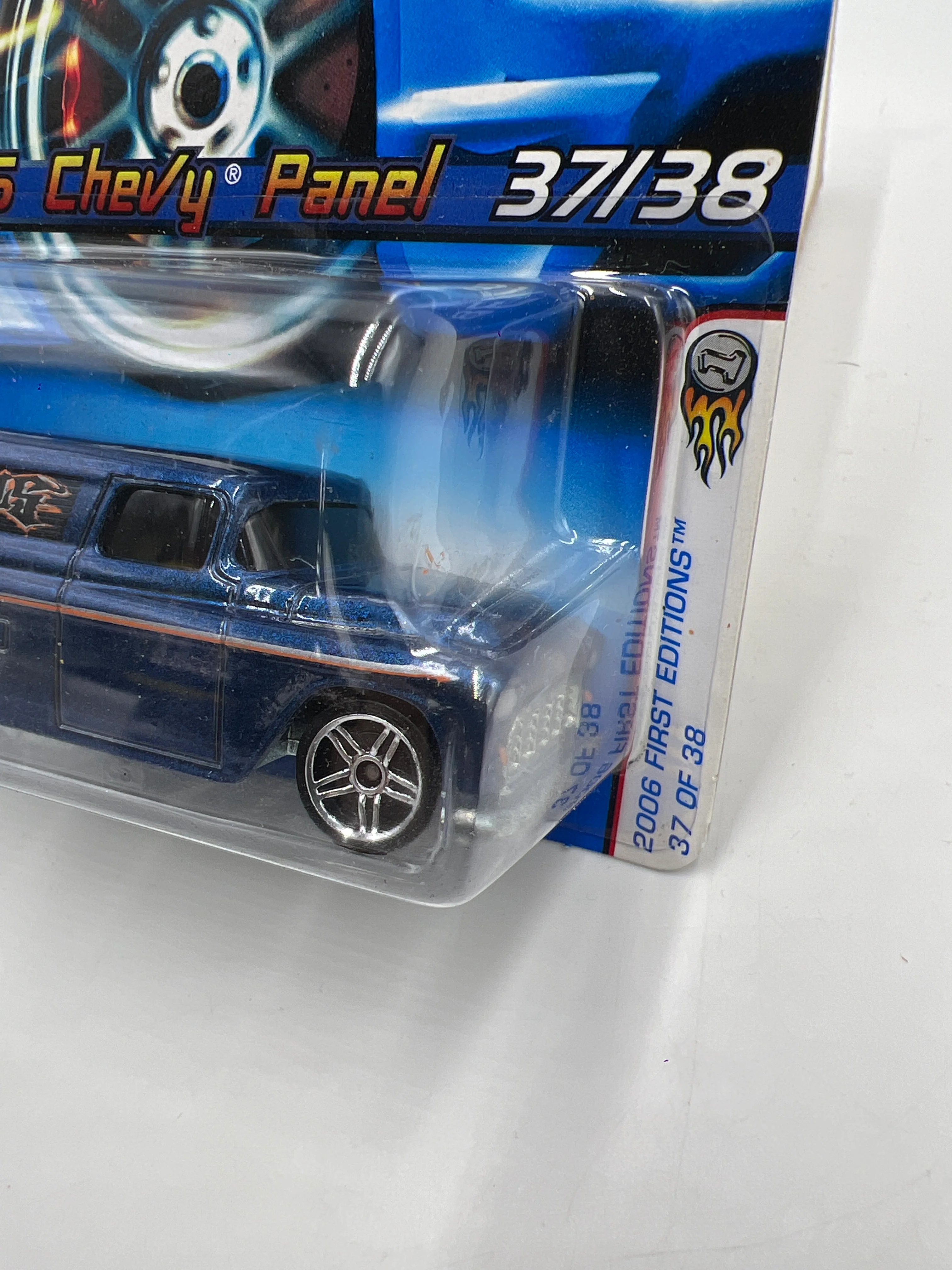 2006 Hot Wheels First Editions #037 55 Chevy Panel Blue - Image 4