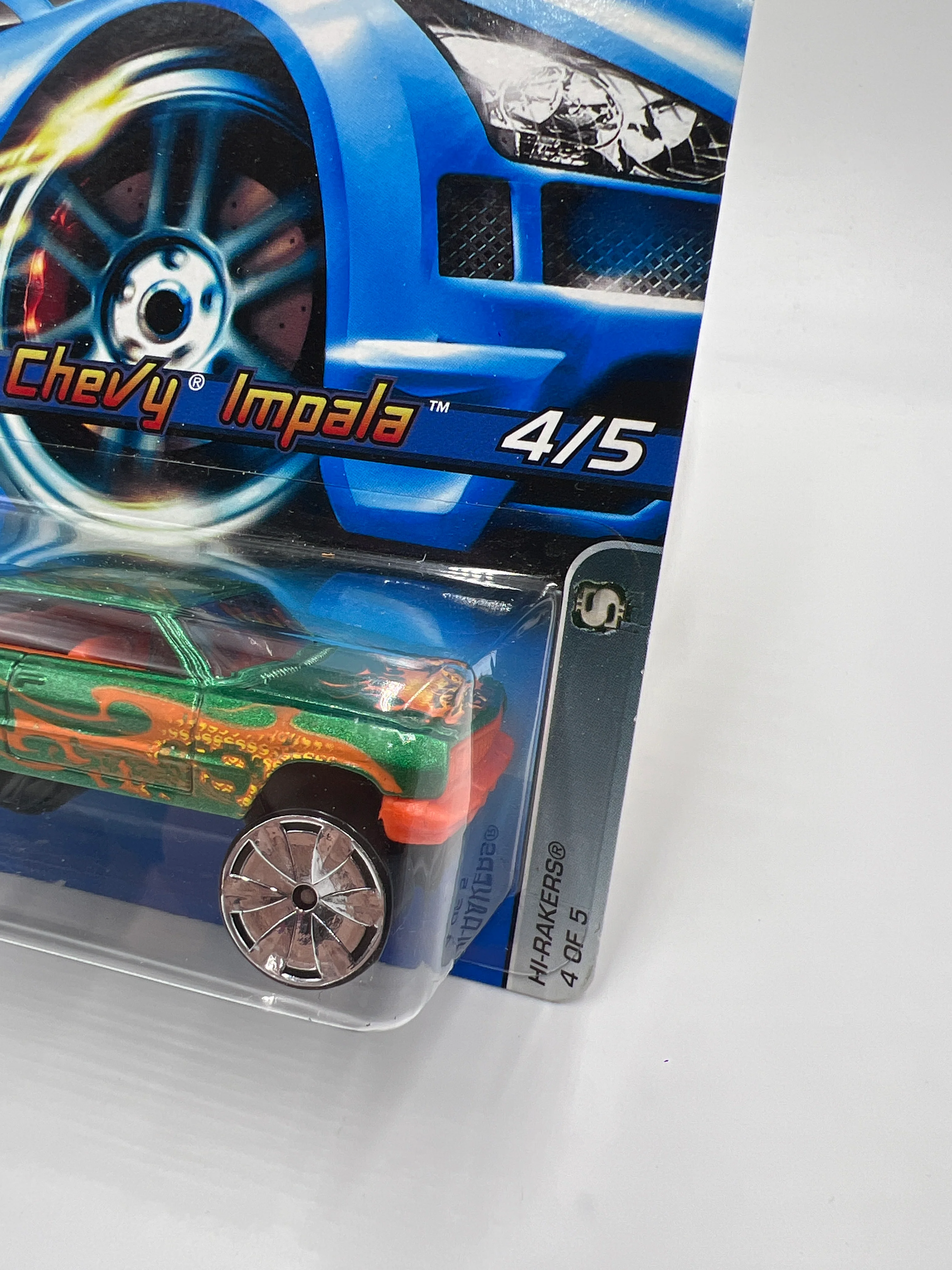 2006 Hot Wheels #104 Hi-Rakers 63 Chevy Impala Green 17A - Image 4