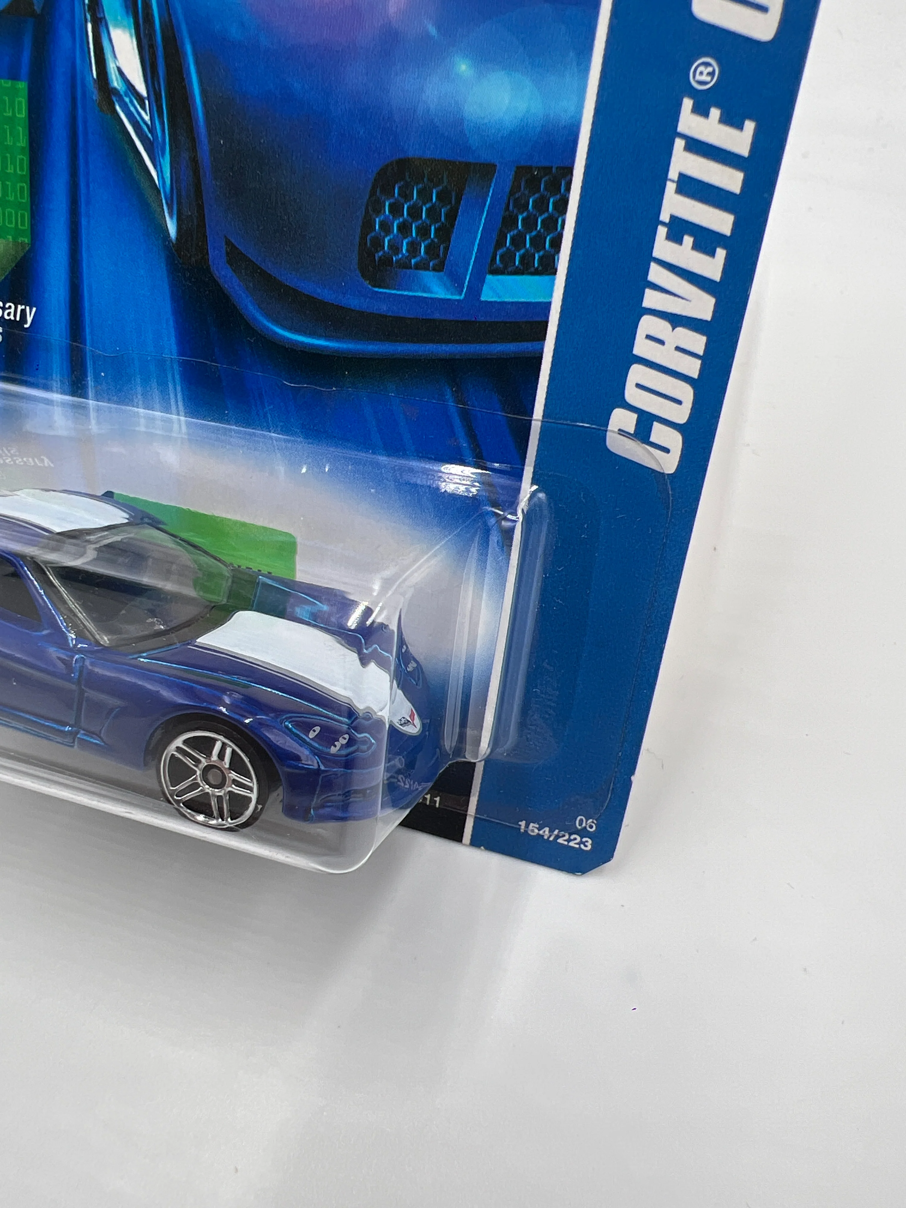 2006 Hot Wheels #154 Kmart Exclusive Corvette C6 Blue 240C - Image 4