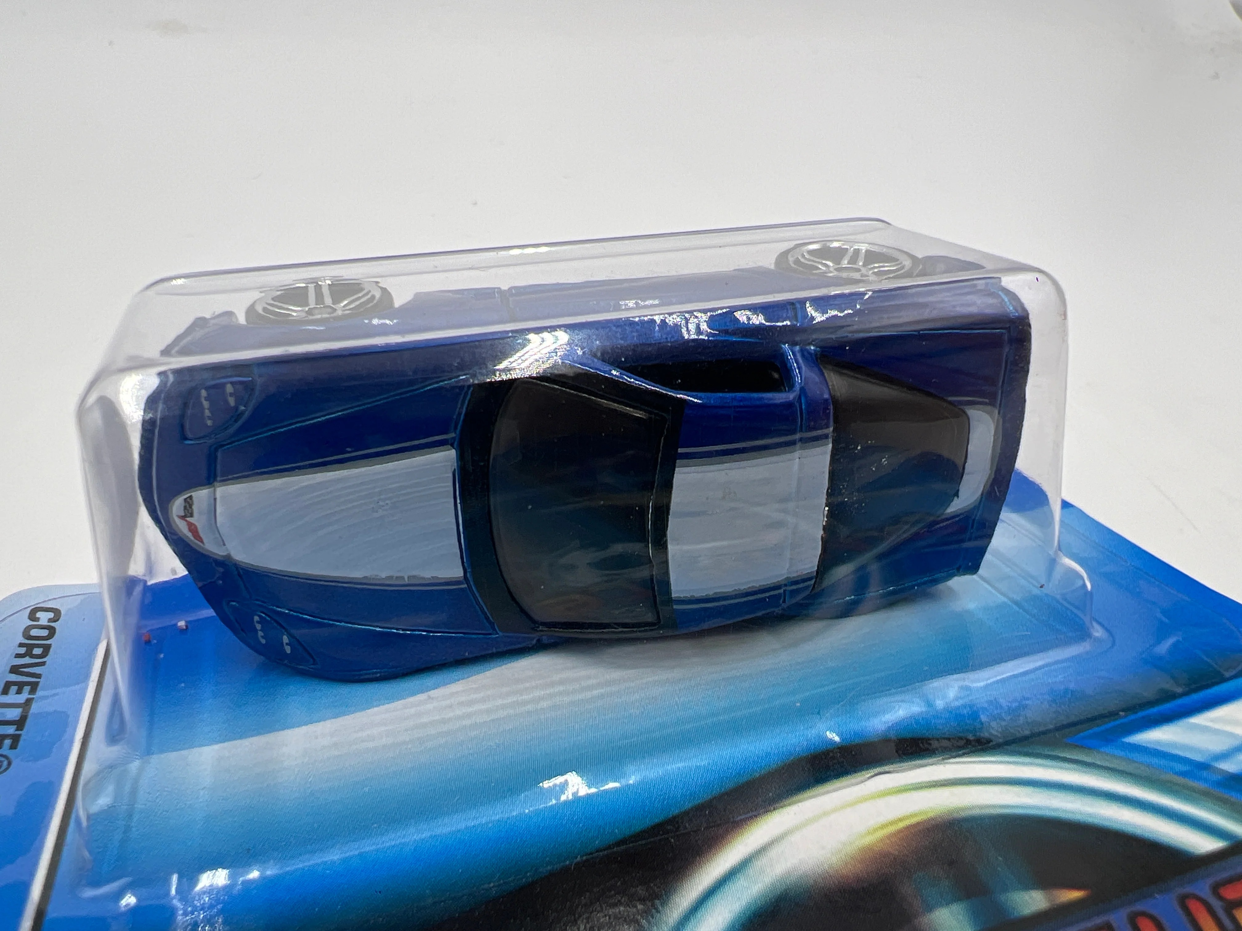 2006 Hot Wheels #154 Kmart Exclusive Tinted Window Variation Corvette C6 Blue 240C - Image 4