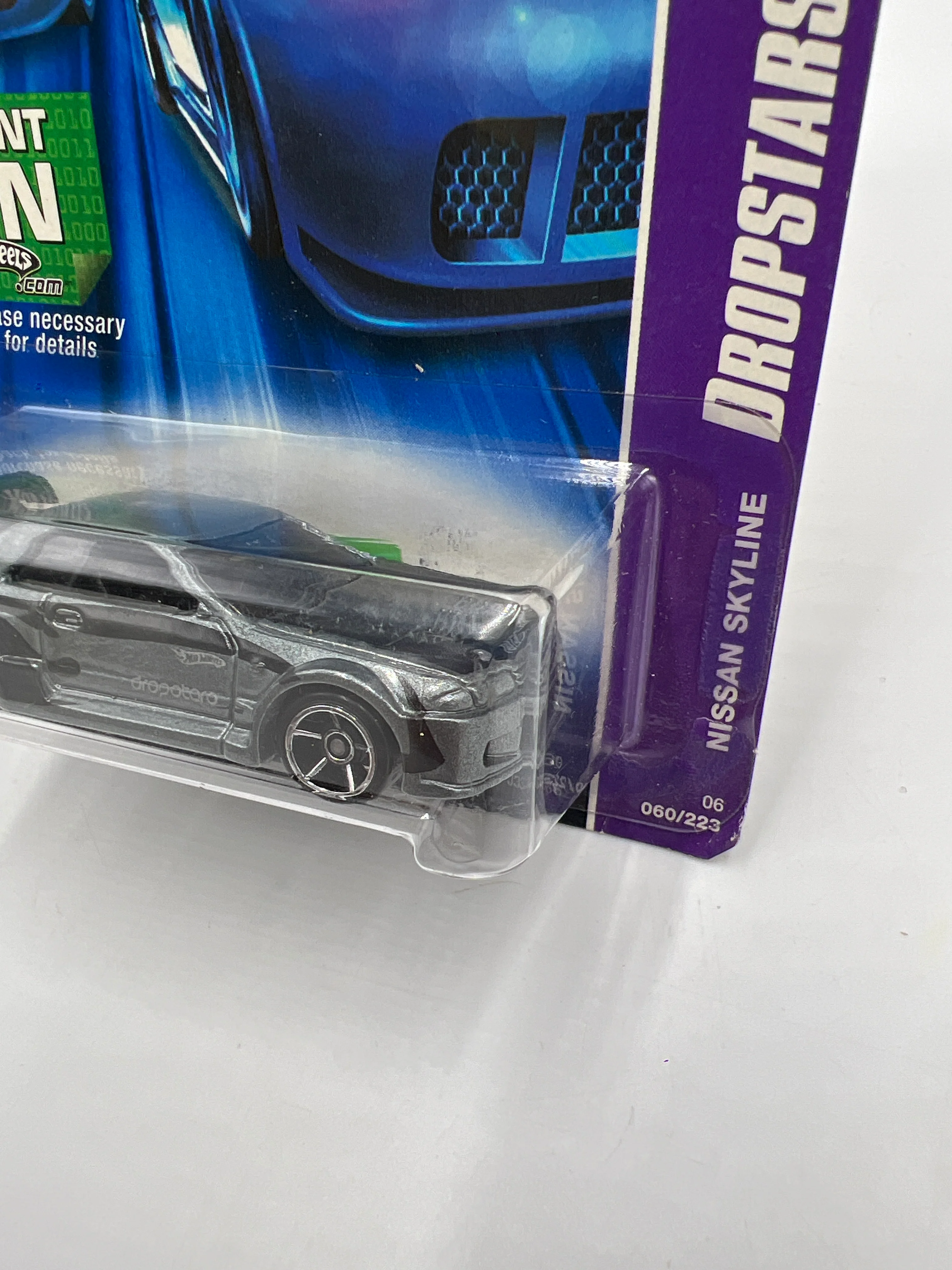 2006 Hot Wheels Dropstars #060 Nissan Skyline Dark Gray HTF W/Protector - Image 4