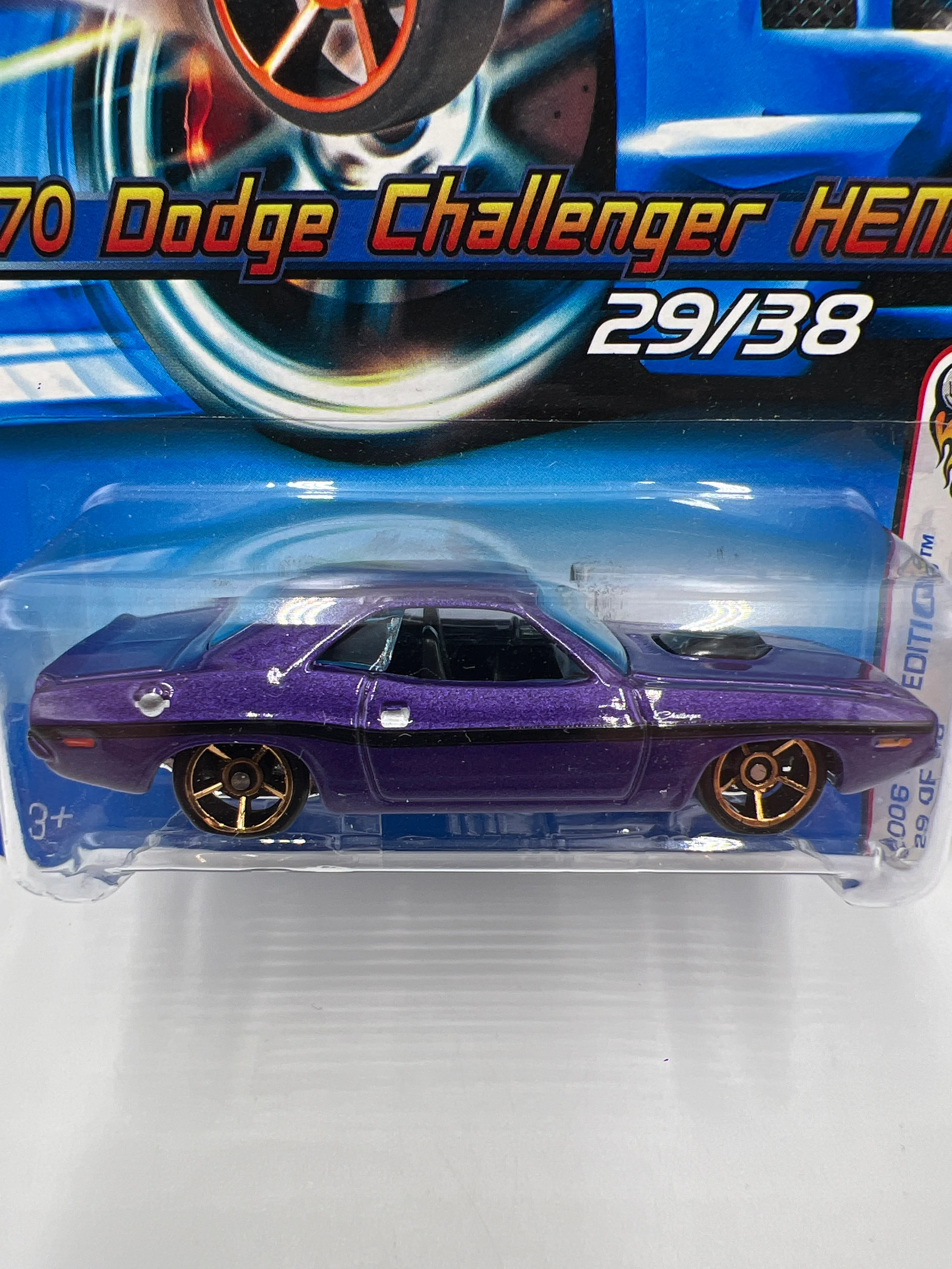2006 Hot Wheels Faster Than Ever First Editions #29 70 Dodge Challenger Hemi Purple 40B - Image 3