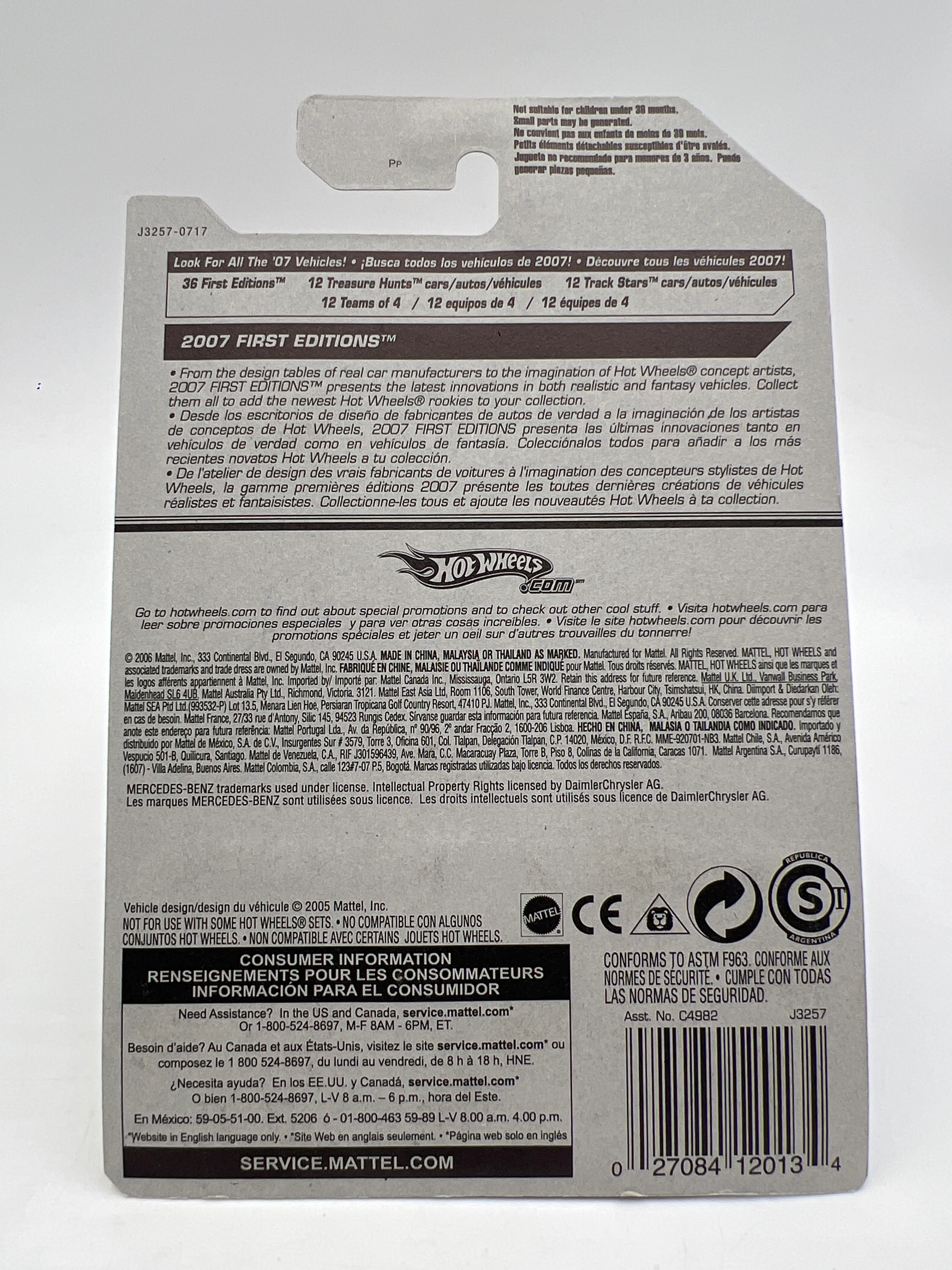 Very Rare 2006 Hot Wheels First Editions #16 AMG-Mercedes CLK DTM Silver On 2007 First Editions Card W/Protector VHTF - Image 7