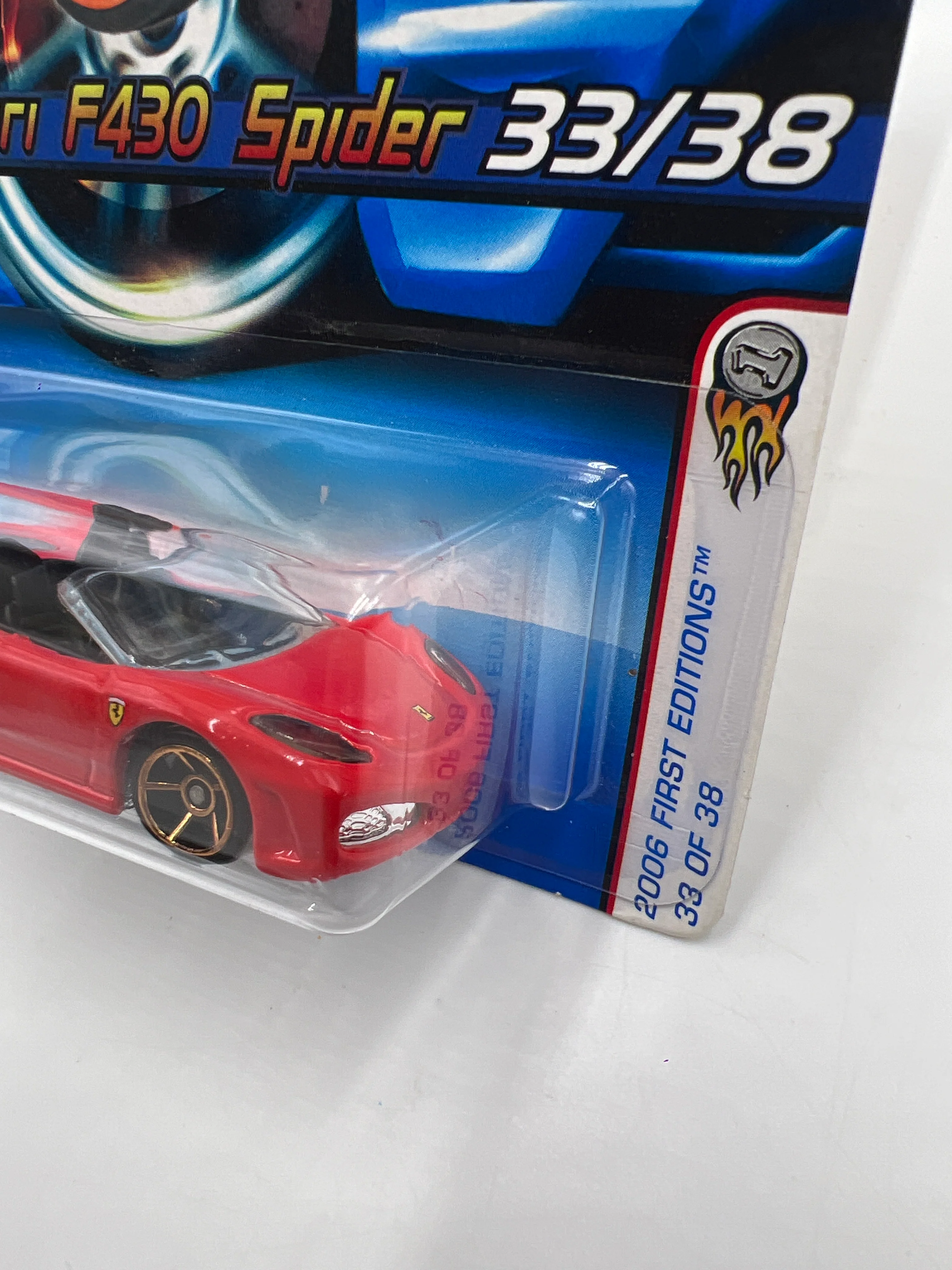 2006 Hot Wheels First Editions #033 Faster Than Ever Ferrari F430 Spider Red *Tastefully Altered Card* - Image 4