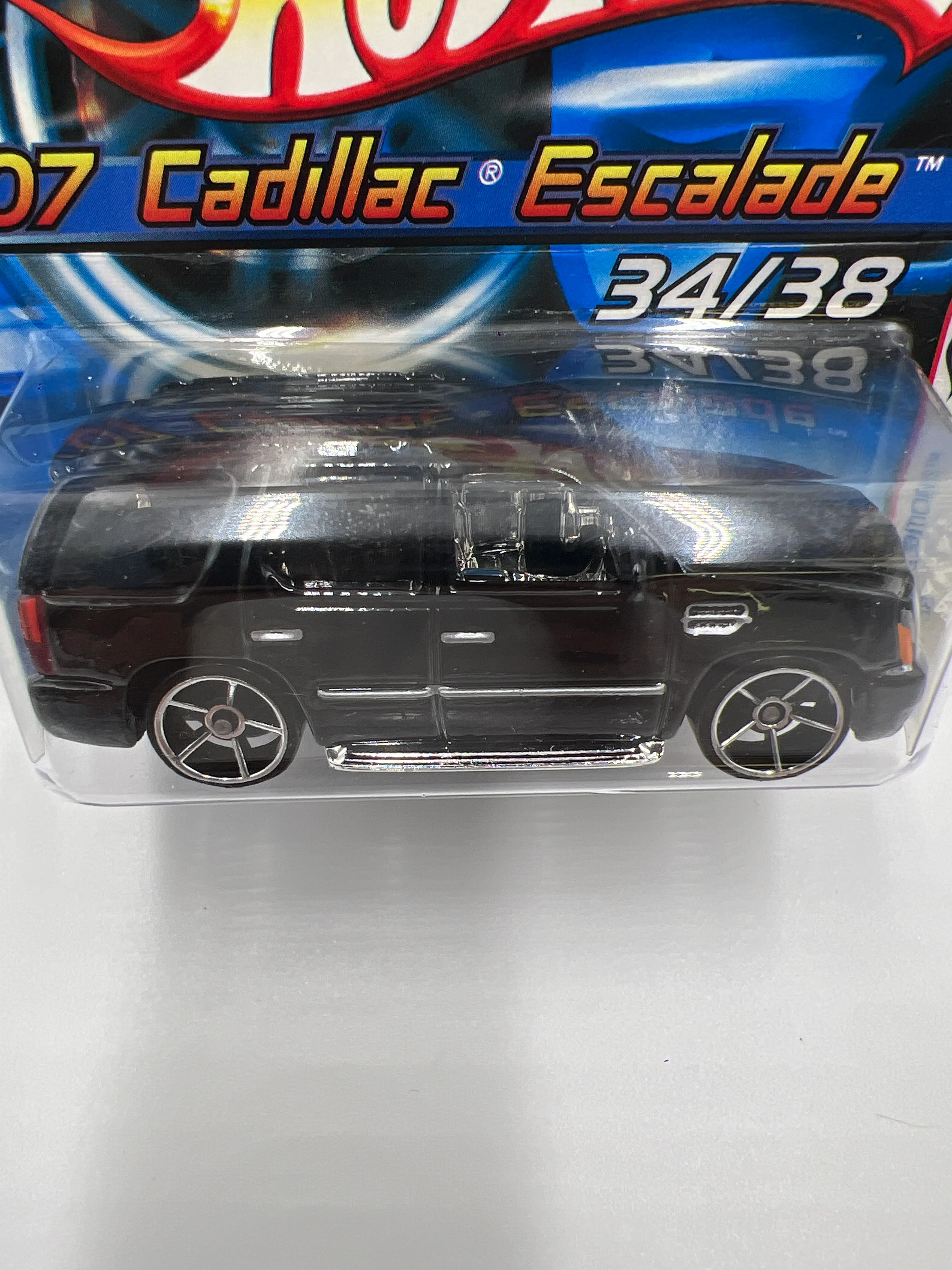 2006 Hot Wheels First Editions #034 07 Cadillac Escalade Black FTE Chromes VHTF Short Card W/Protector - Image 3