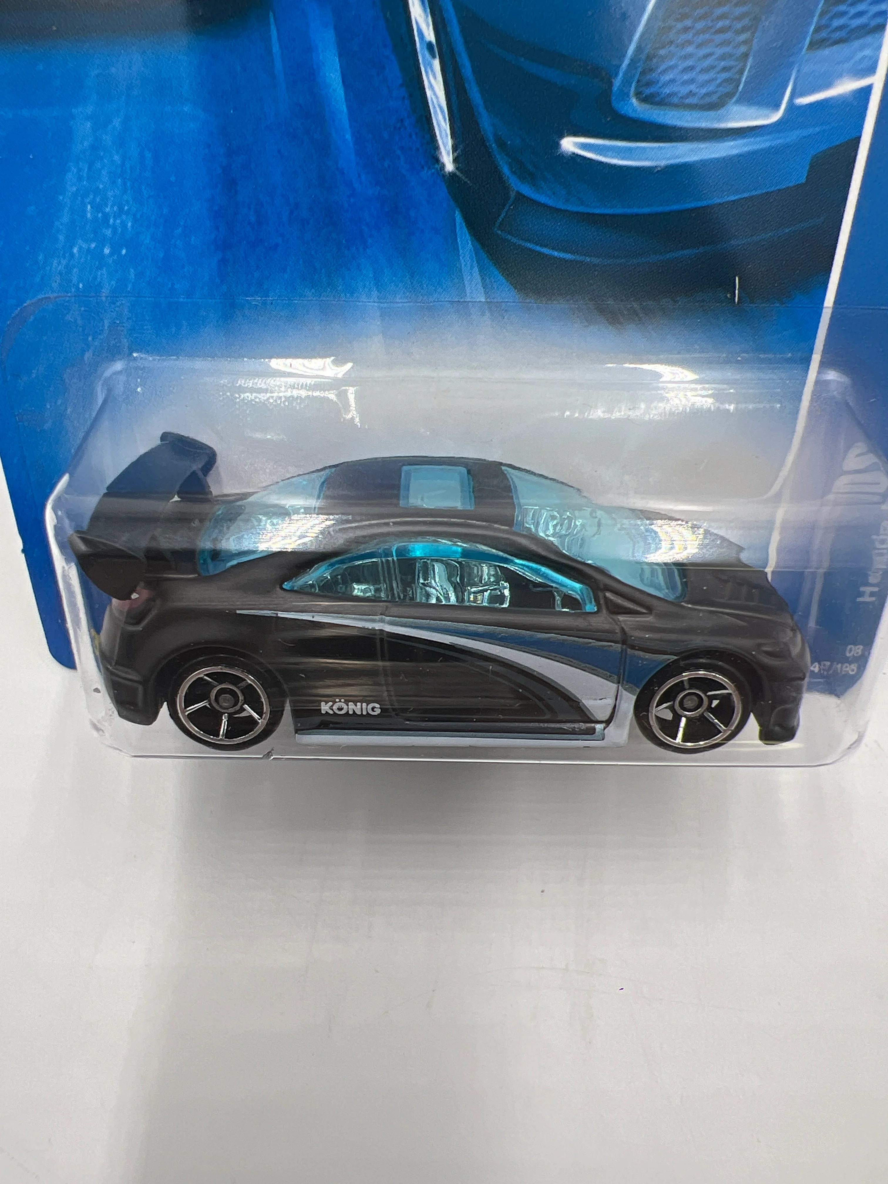 2008 Hot Wheels All Stars #47 Honda Civic Si Black HTF OH5 Wheels W/Protector - Image 3
