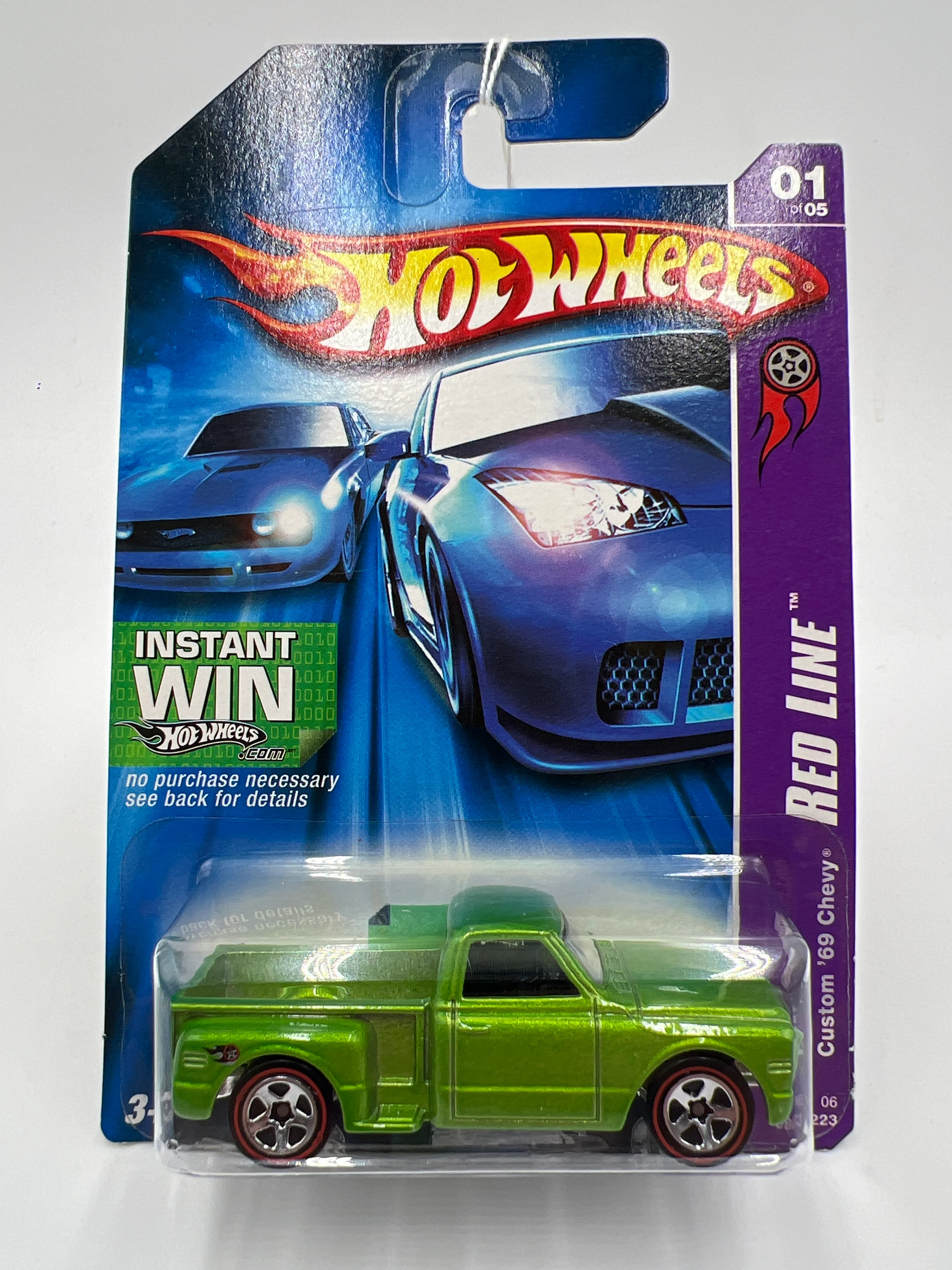 2006 Hot Wheels Red Line #96 Custom 69 Chevy Green 9B - Image 2