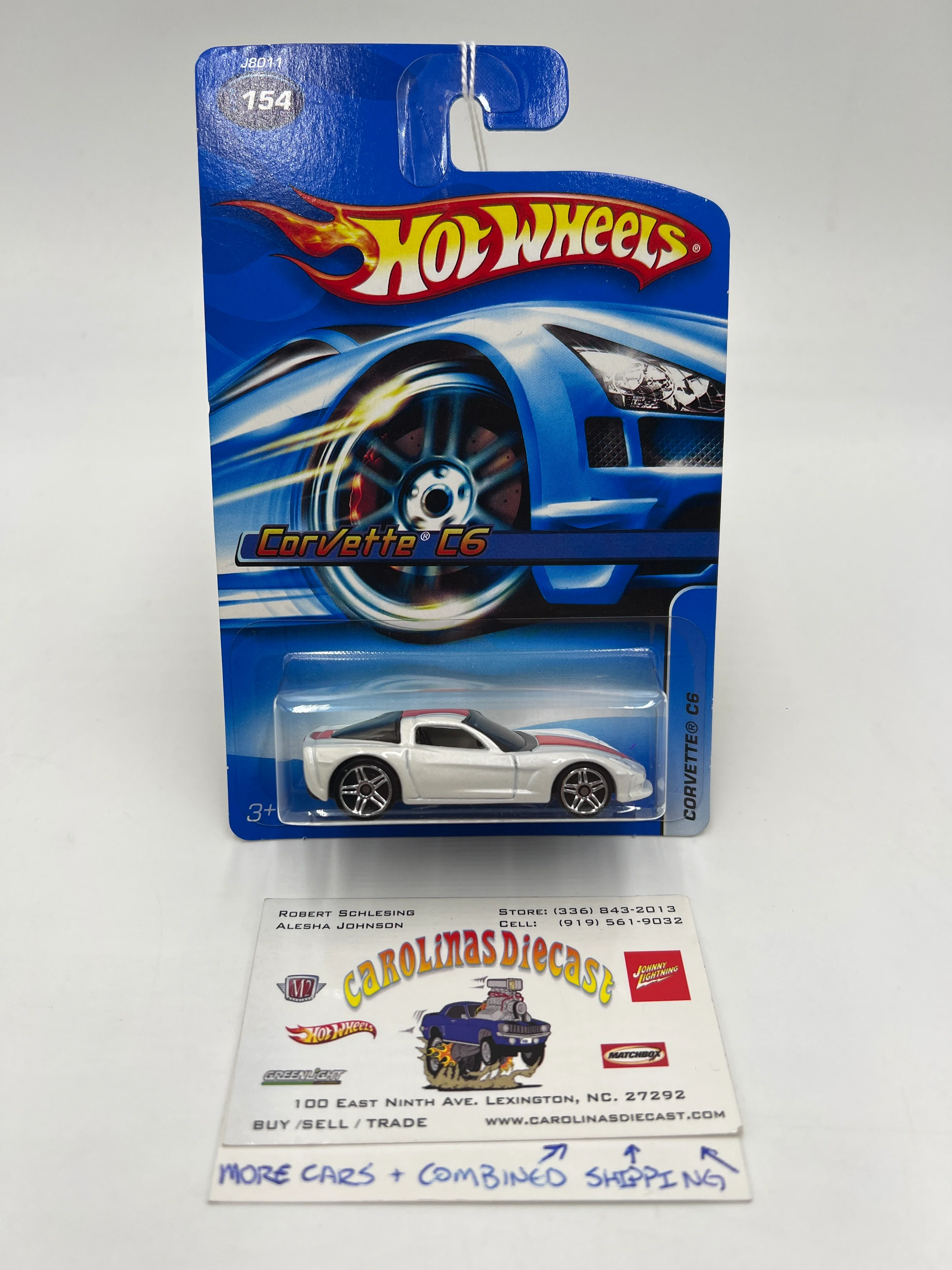 2006 Hot Wheels #154 Corvette C6 White 16D