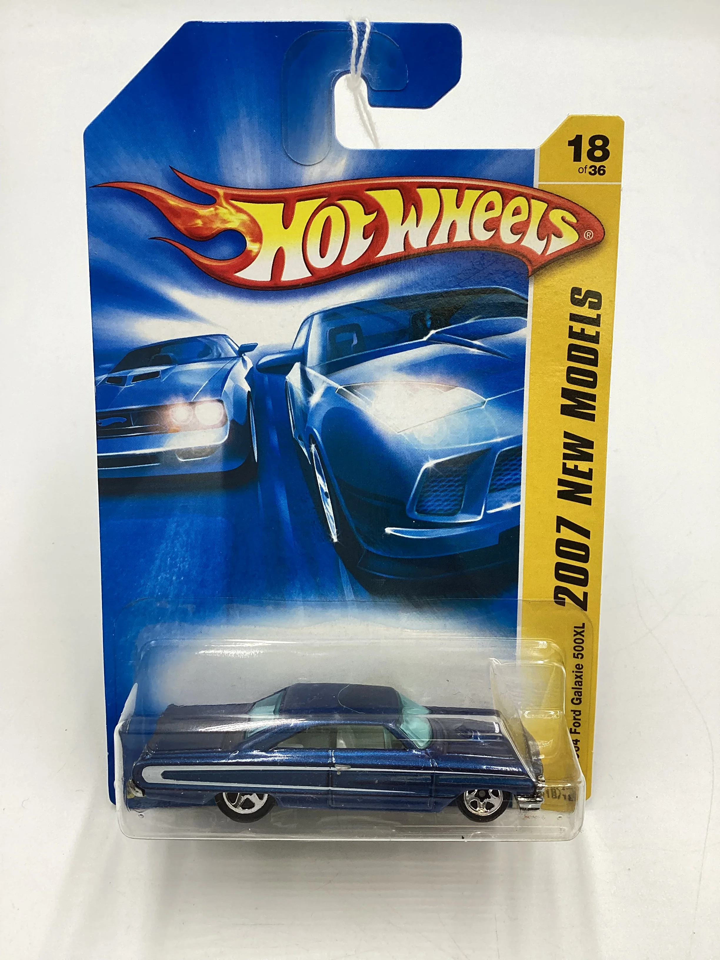 2007 Hot Wheels New Models #18 1964 Ford Galaxie 500XL Blue 24D - Image 2