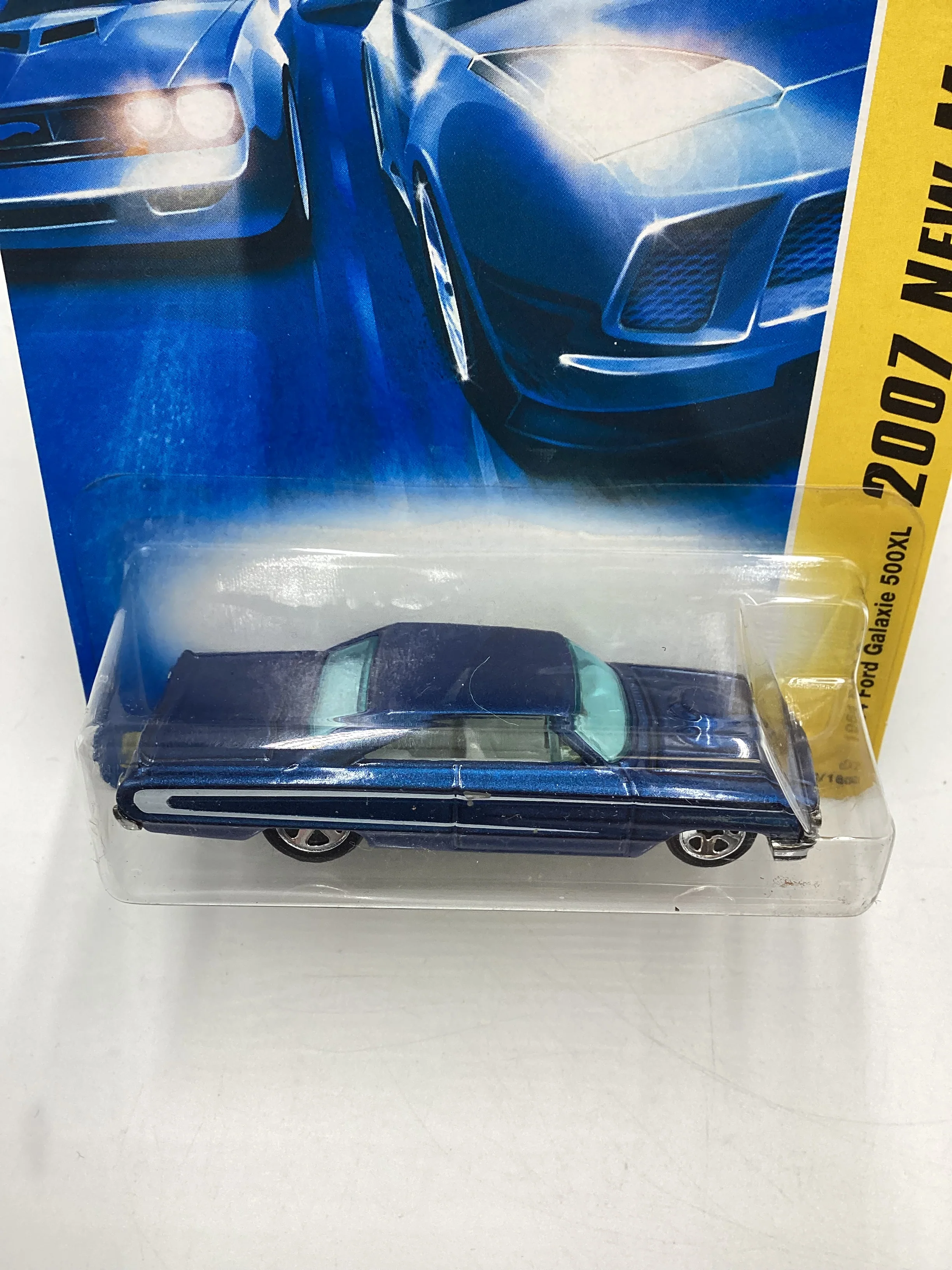 2007 Hot Wheels New Models #18 1964 Ford Galaxie 500XL Blue 24D - Image 6