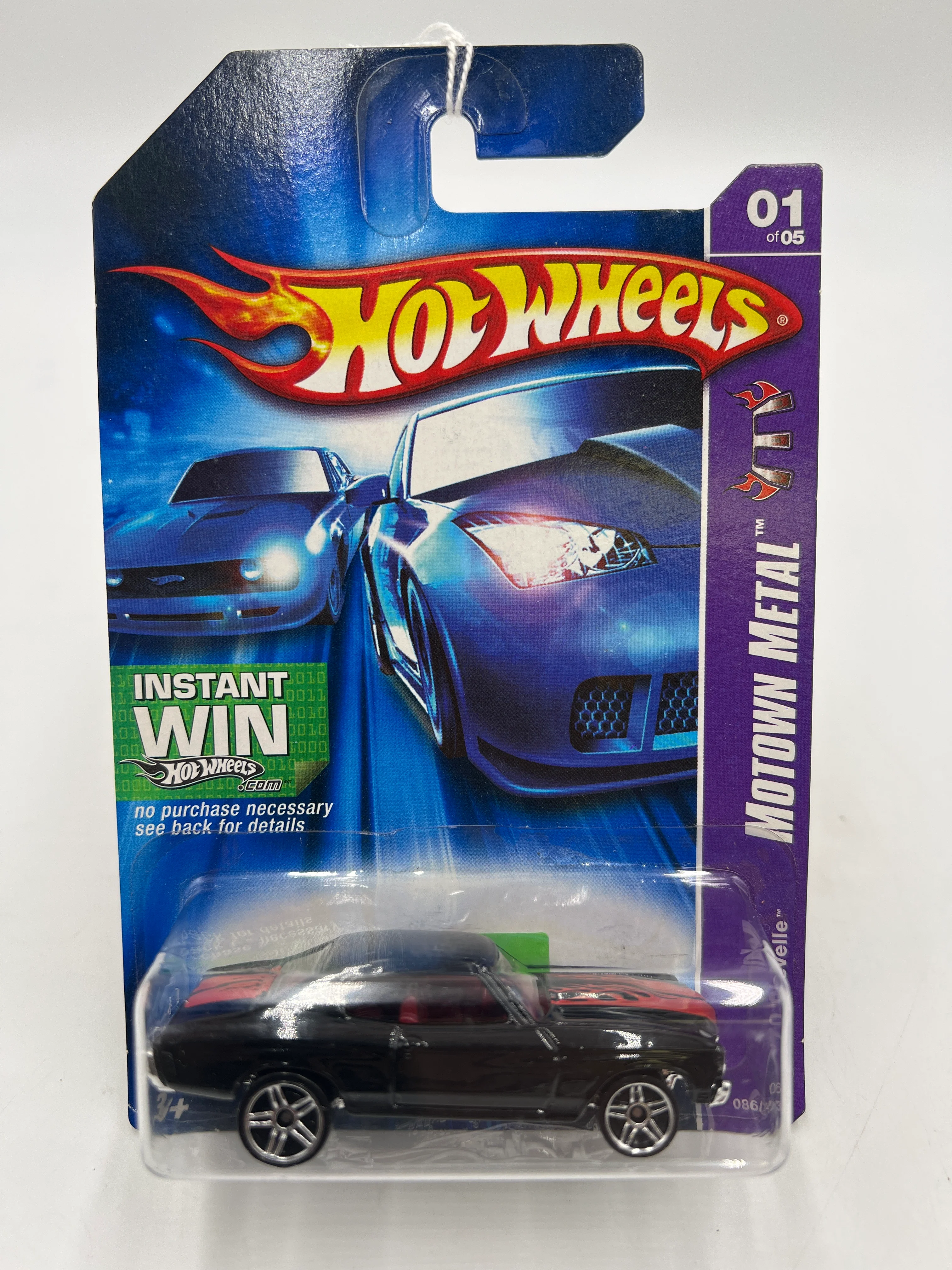 2007 Hot Wheels Motown Metal #086 70 Chevelle Black 1E - Image 2