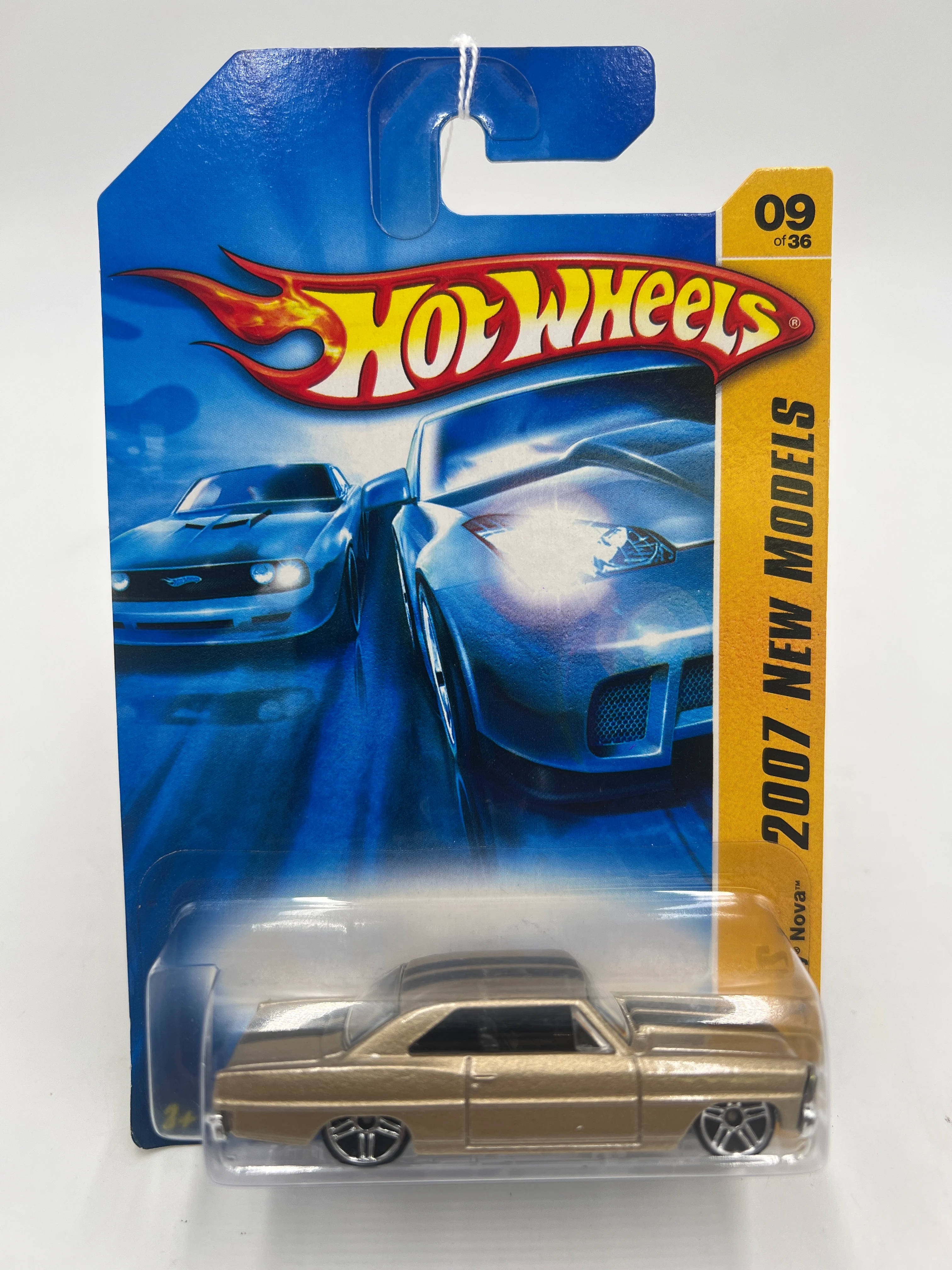 2007 Hot Wheels New Models #009 66 Chevy Nova Gold 14i - Image 2
