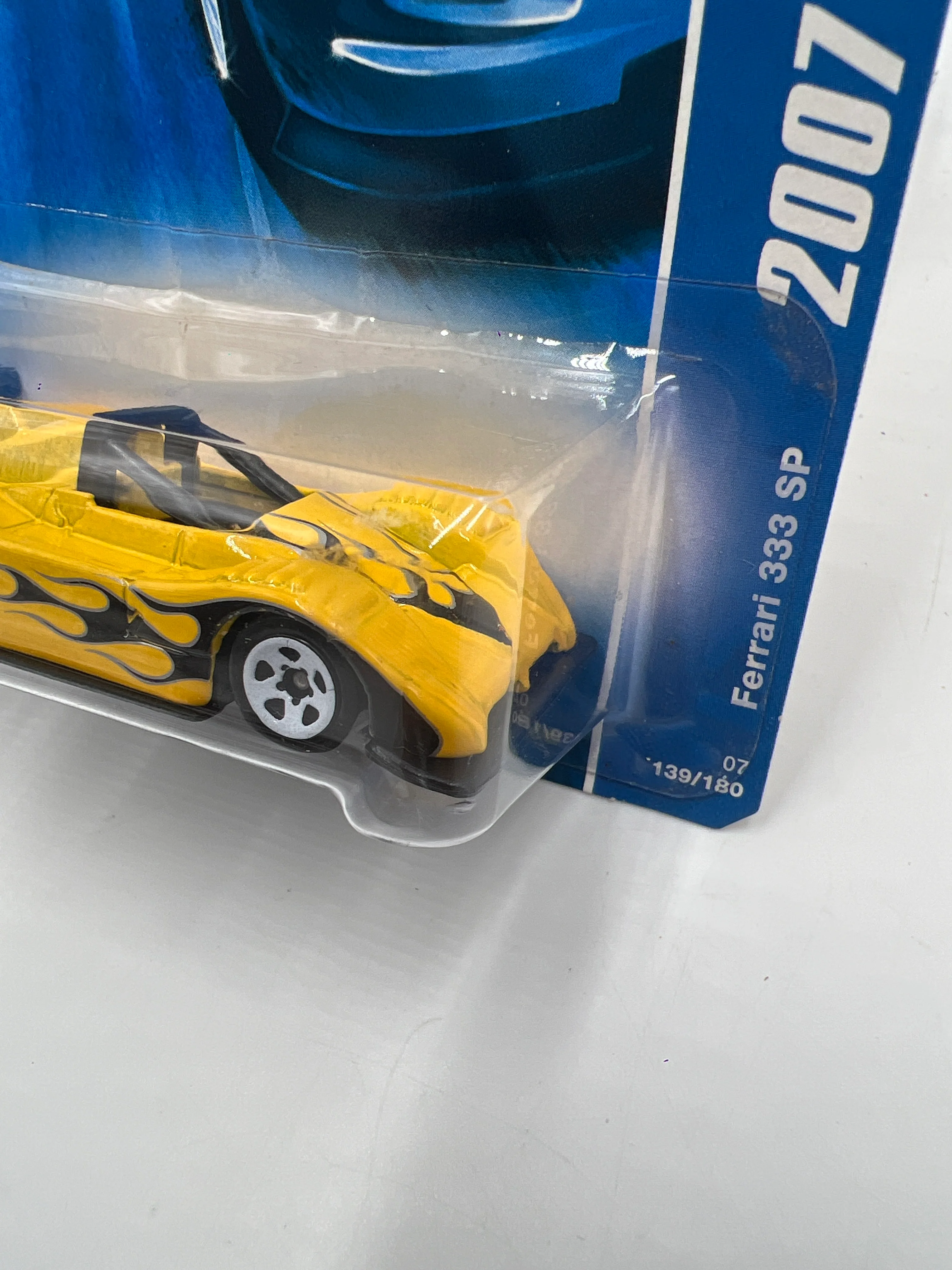 2007 Hot Wheels All Stars #139 Ferrari 333 SP Yellow - Image 4