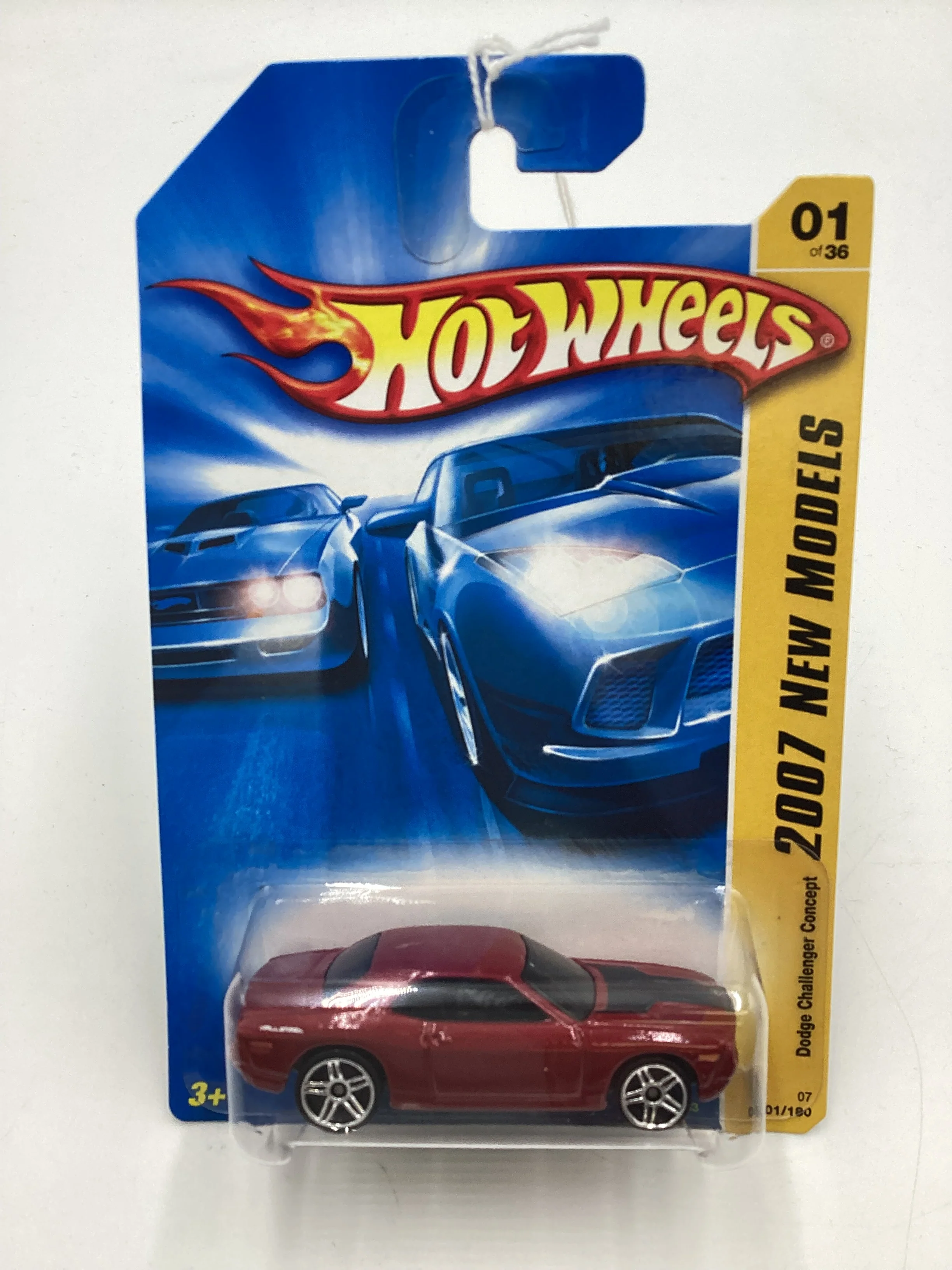 2007 Hot Wheels New Models #1 Dodge Challenger Concept Red 41D - Image 2