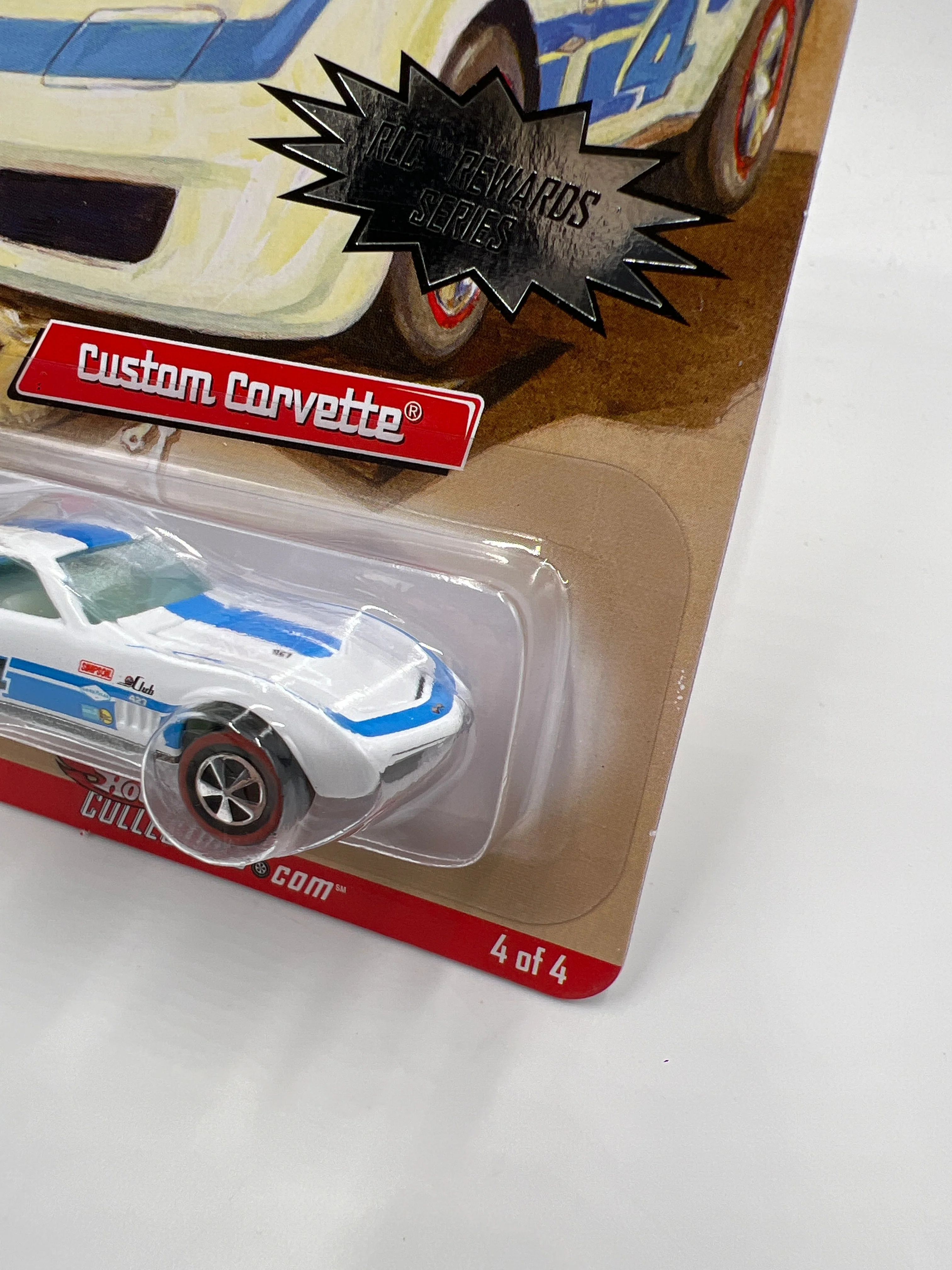 2007 Hot Wheels RLC Rewards Series #4 Custom Corvette White 2406/4981 W/Protector - Image 4