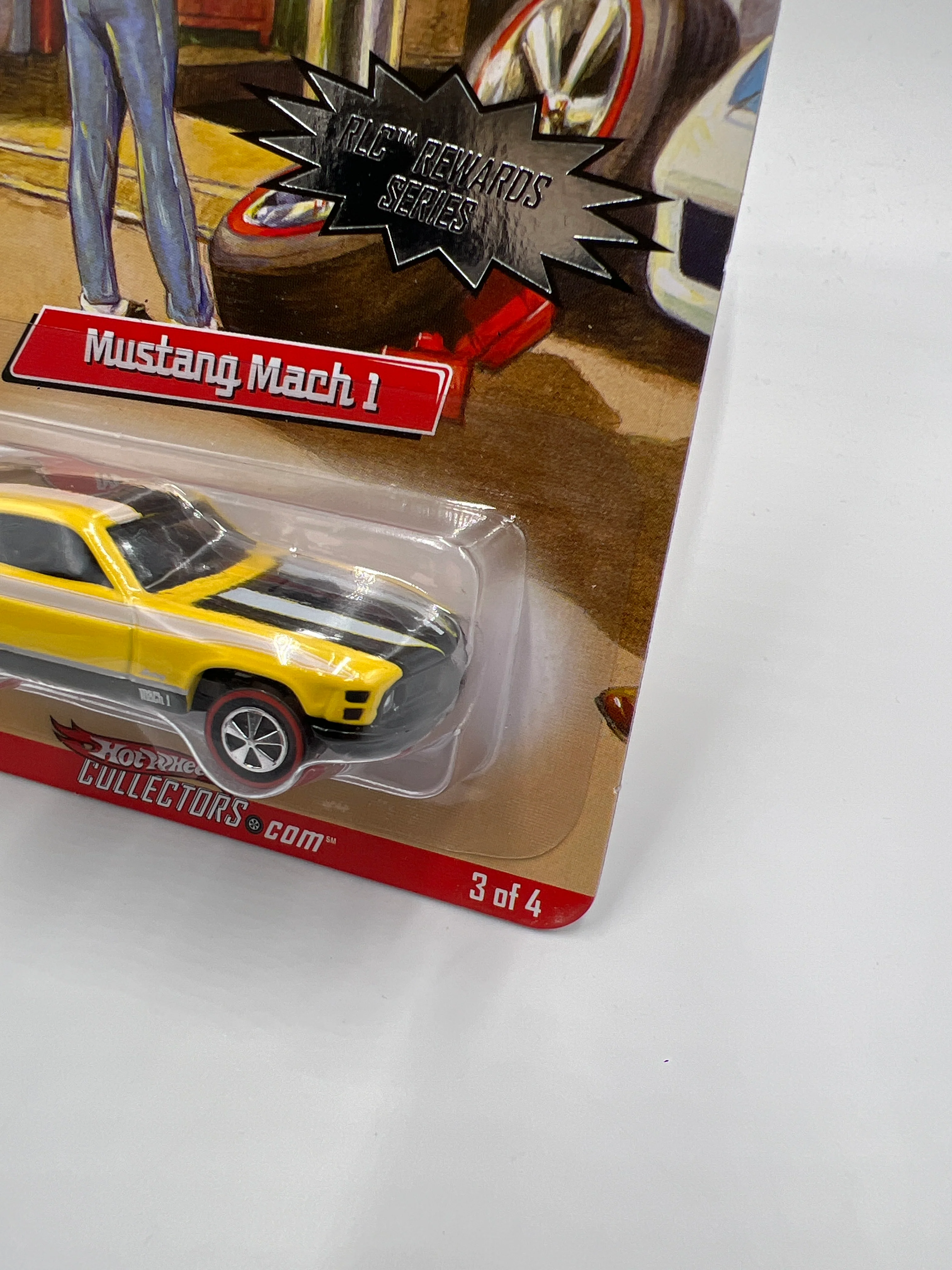 2007 Hot Wheels RLC Rewards Series #3 Mustang Mach 1 Yellow 6487/6962 W/Protector - Image 4