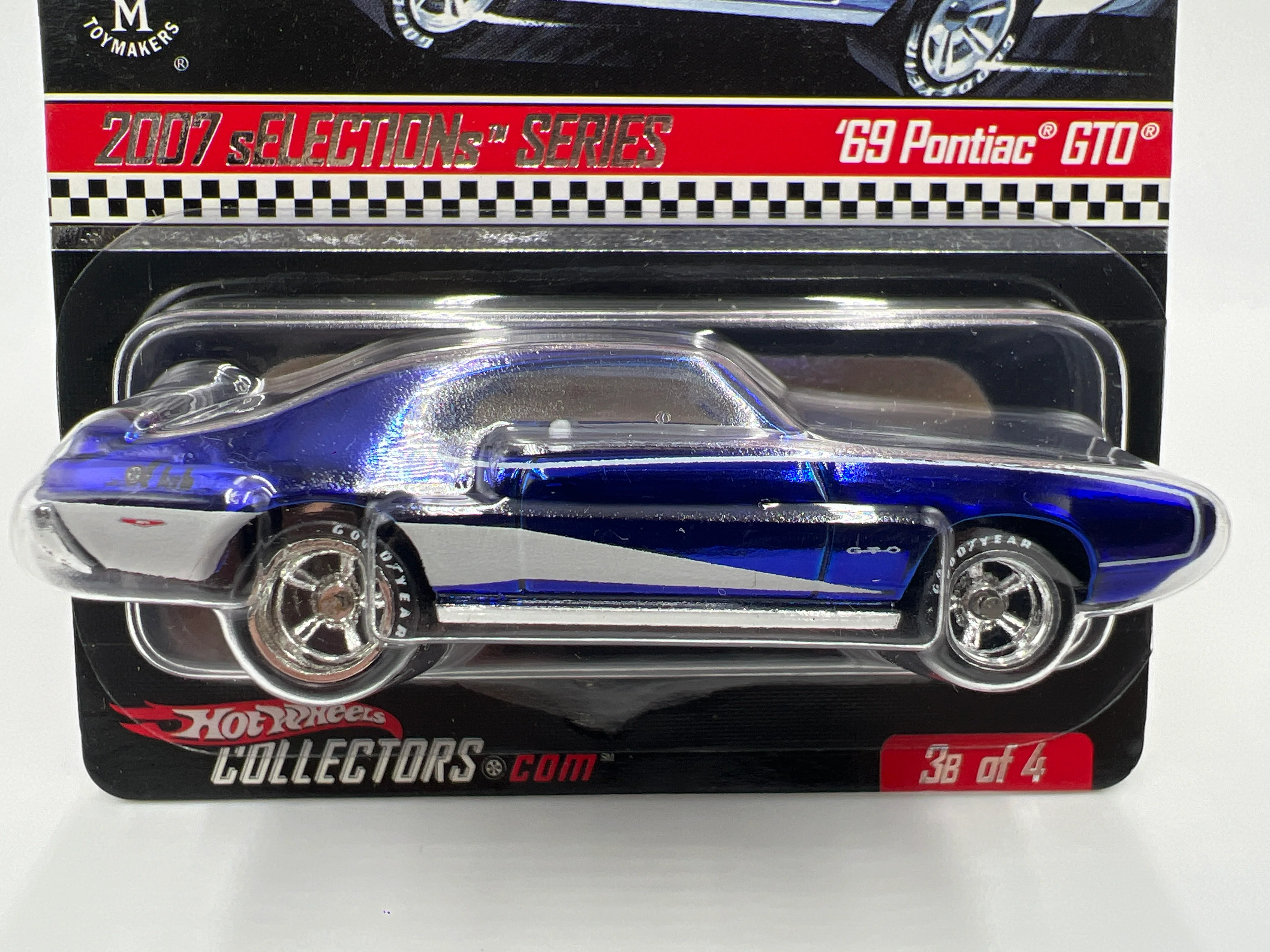 2007 Hot Wheels RLC sELECTIONs Series #3B 69 Pontiac GTO Blue 2203/9015 W/Protector - Image 3