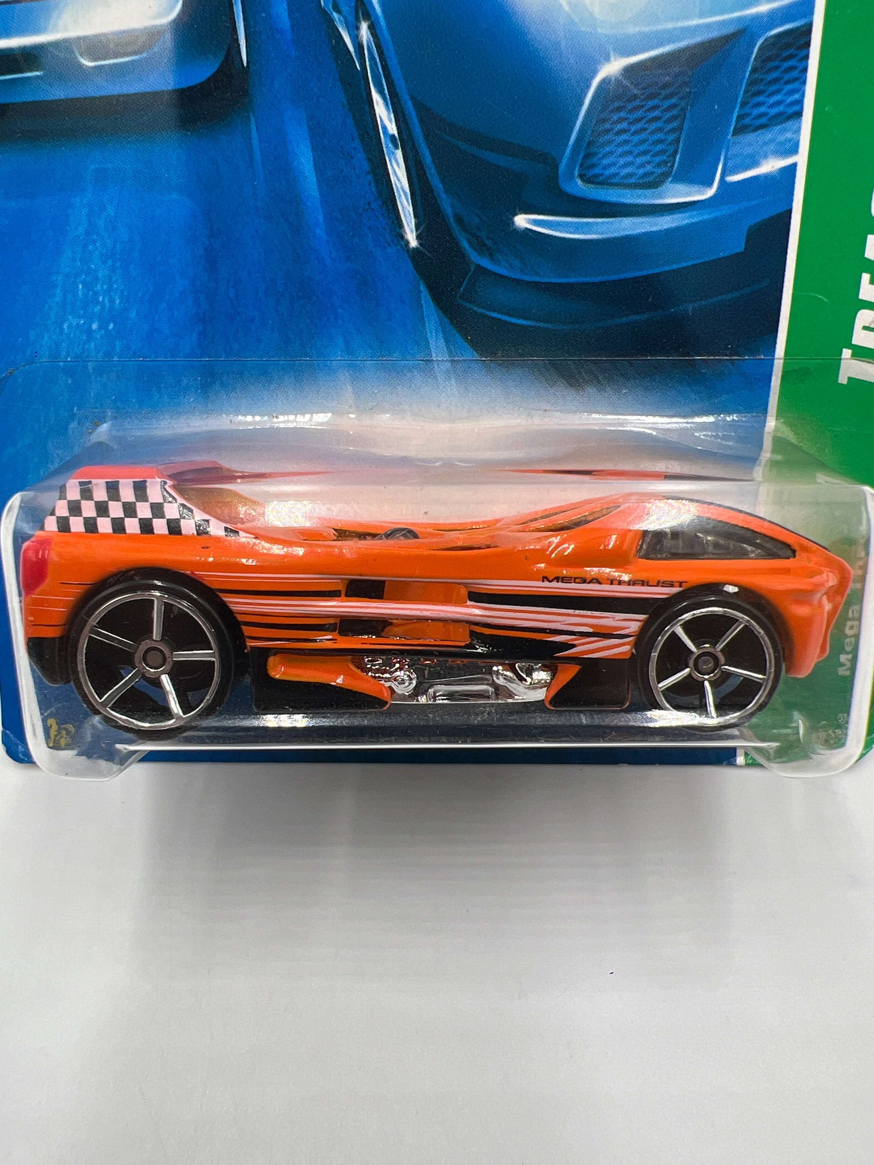 2007 Hot Wheels Treasure Hunt #125 Mega Thrust Orange - Image 2