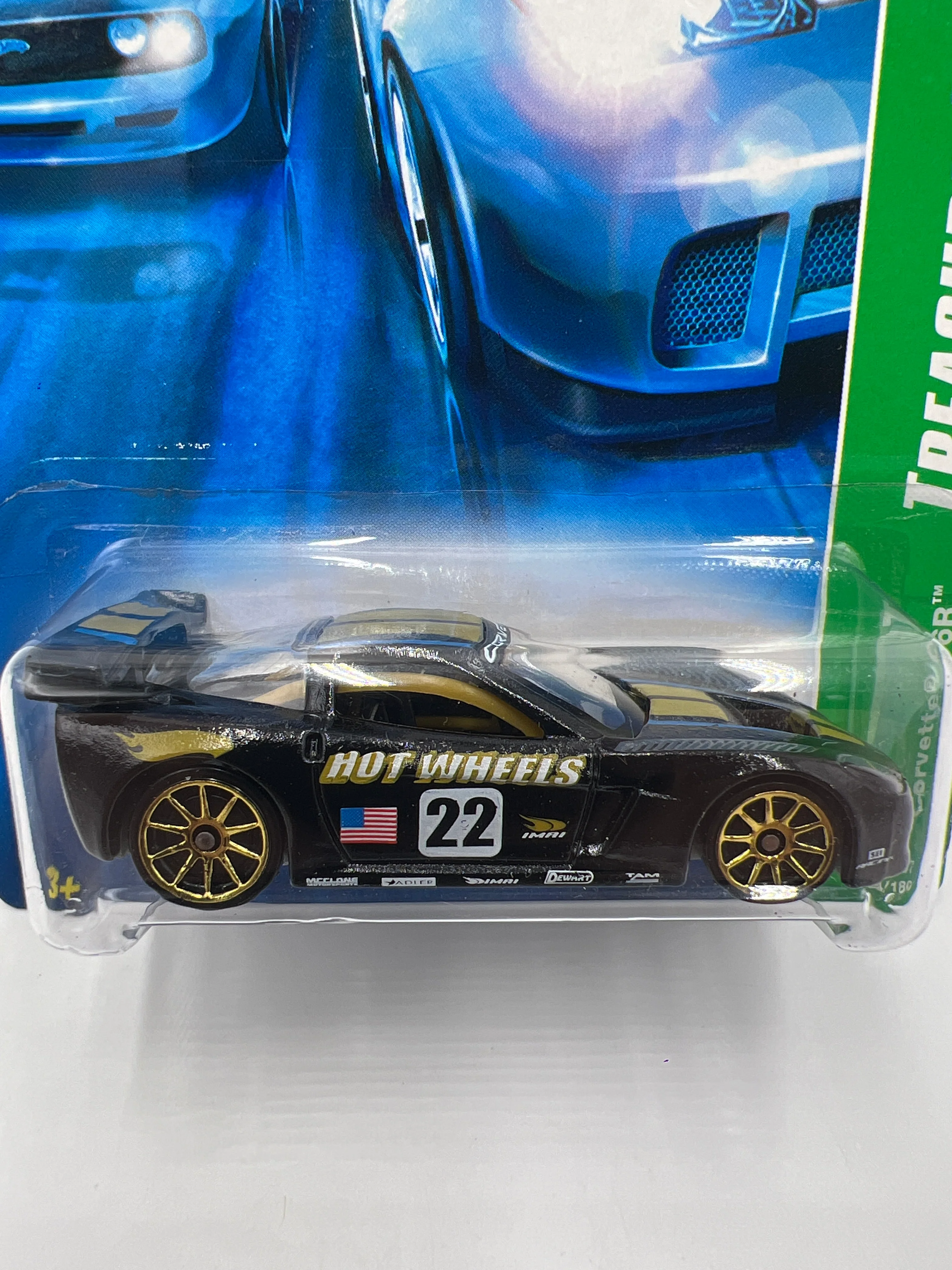 2007 Hot Wheels Treasure Hunt #124 Corvette C6R Black - Image 2