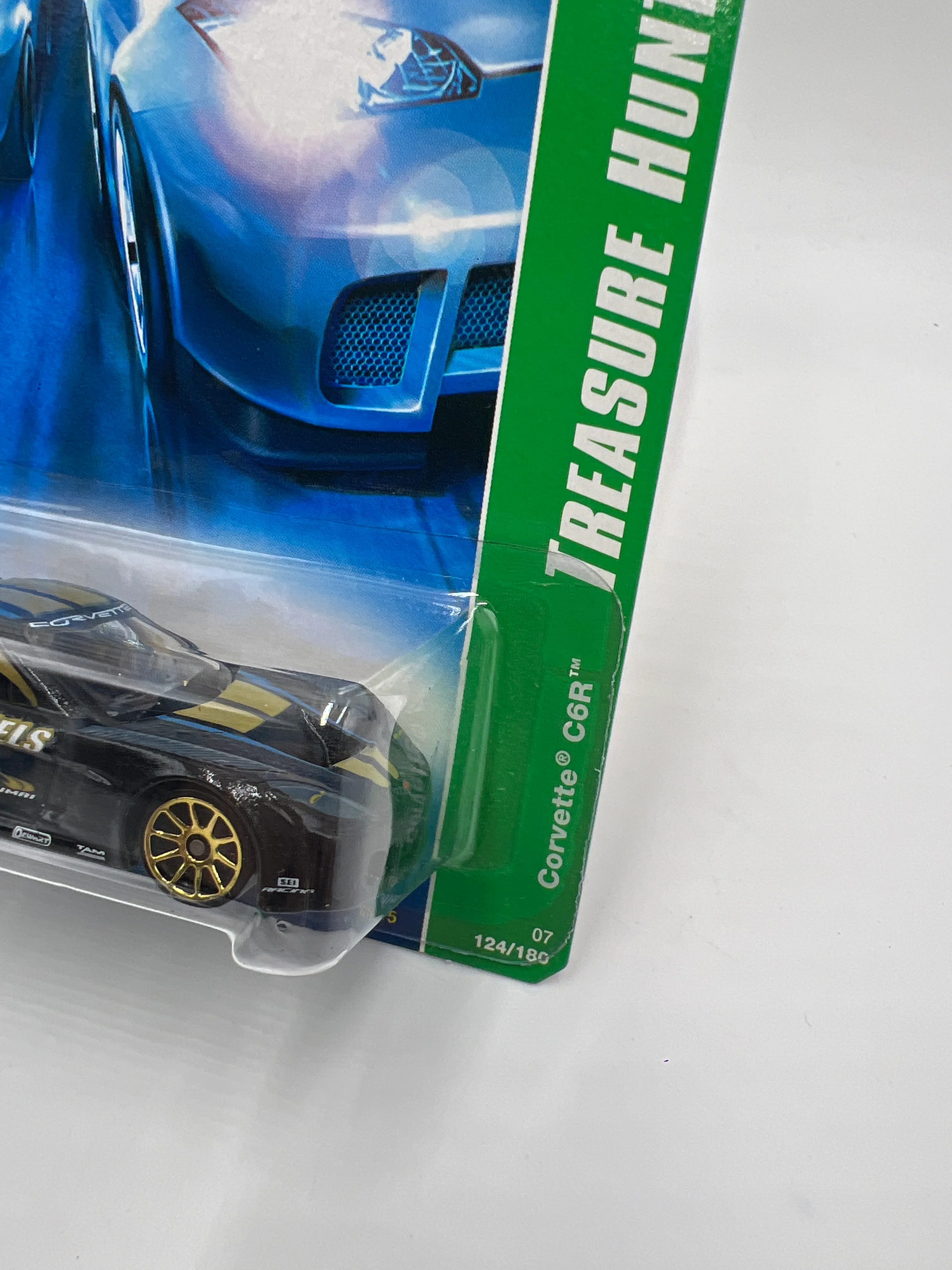 2007 Hot Wheels Treasure Hunt #124 Corvette C6R Black - Image 3
