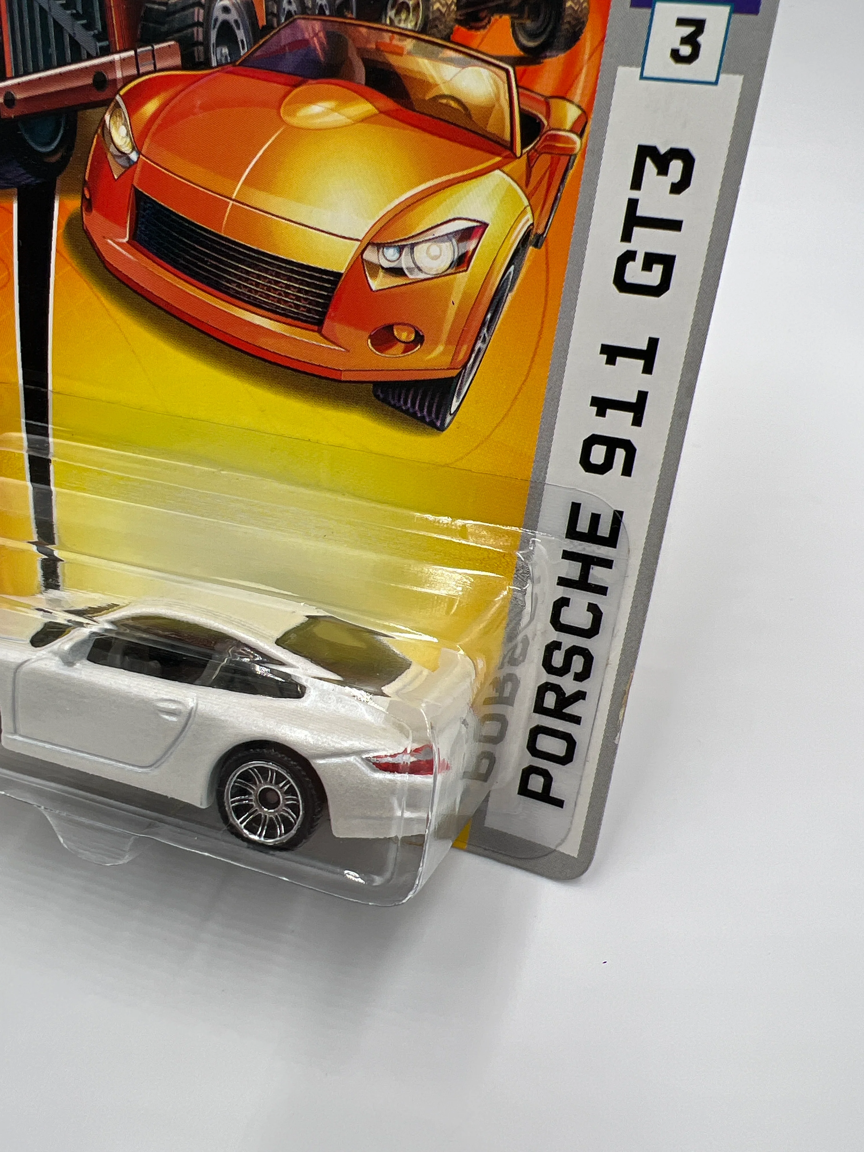 2007 Matchbox MBX Metal #3 Porsche 911 GT3 White 206B - Image 3