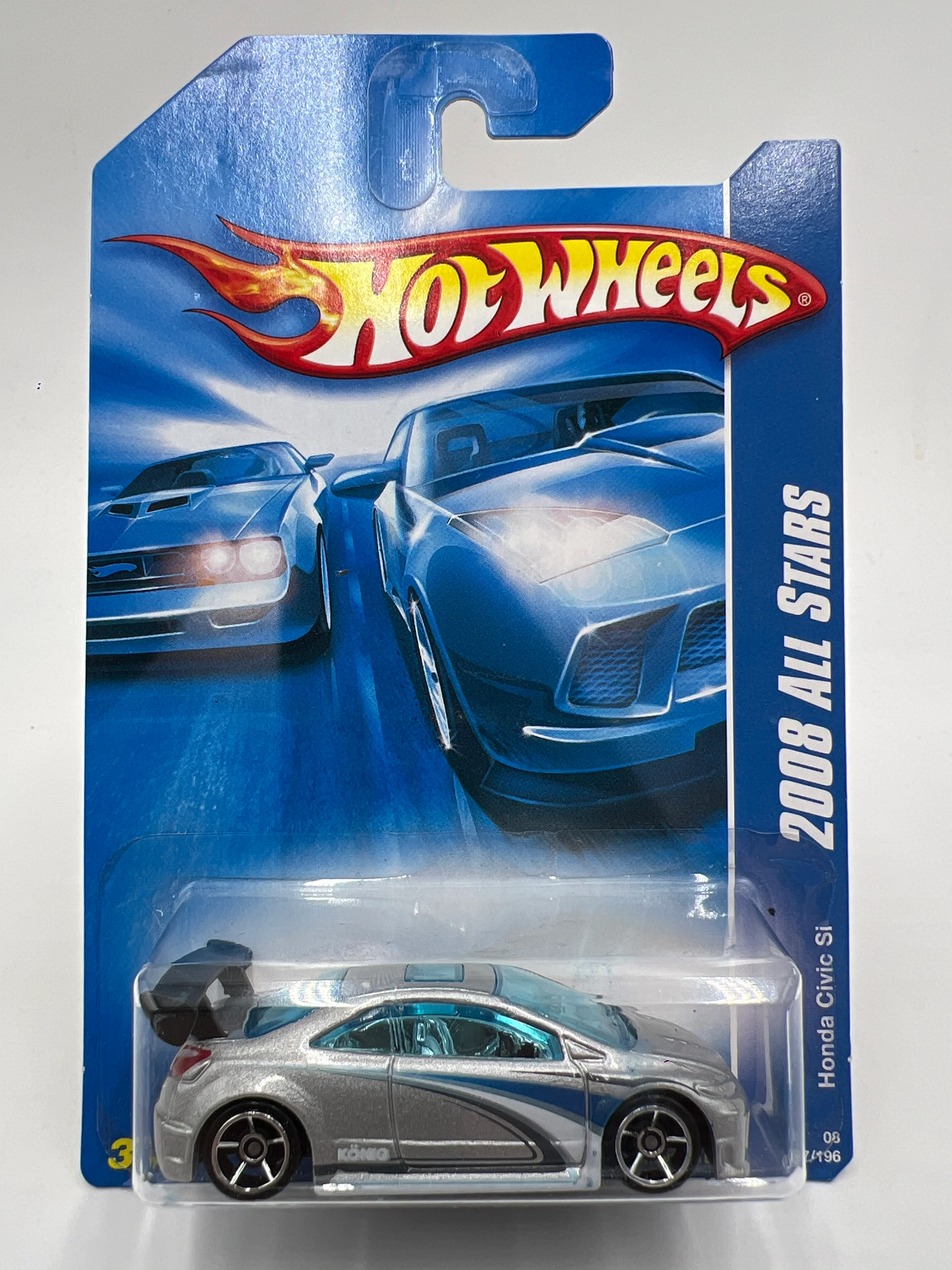 2008 Hot Wheels All Stars #47 Kmart Exclusive Honda Civic Si Silver W/Protector SR - Image 2