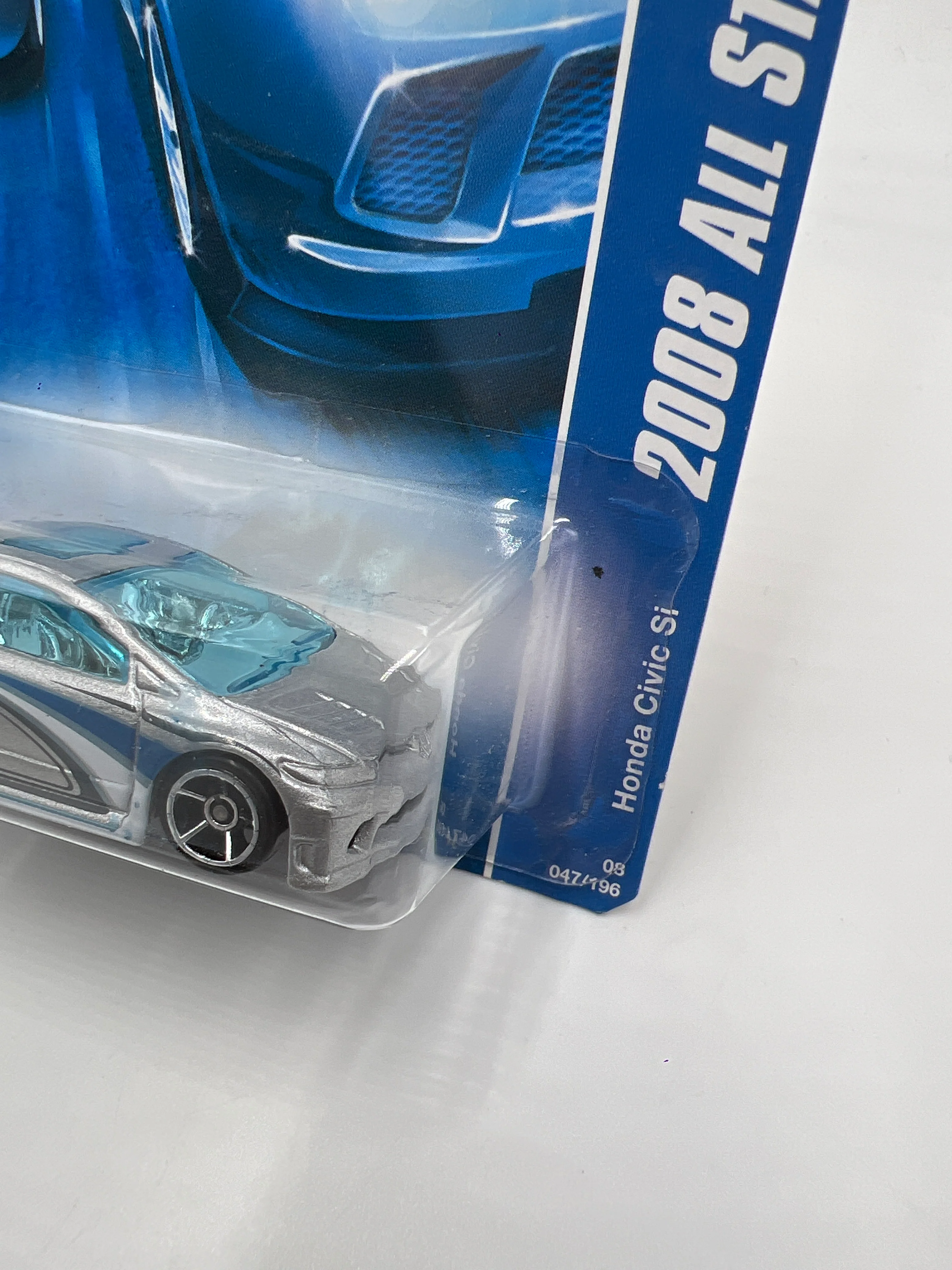 2008 Hot Wheels All Stars #47 Kmart Exclusive Honda Civic Si Silver W/Protector SR - Image 4