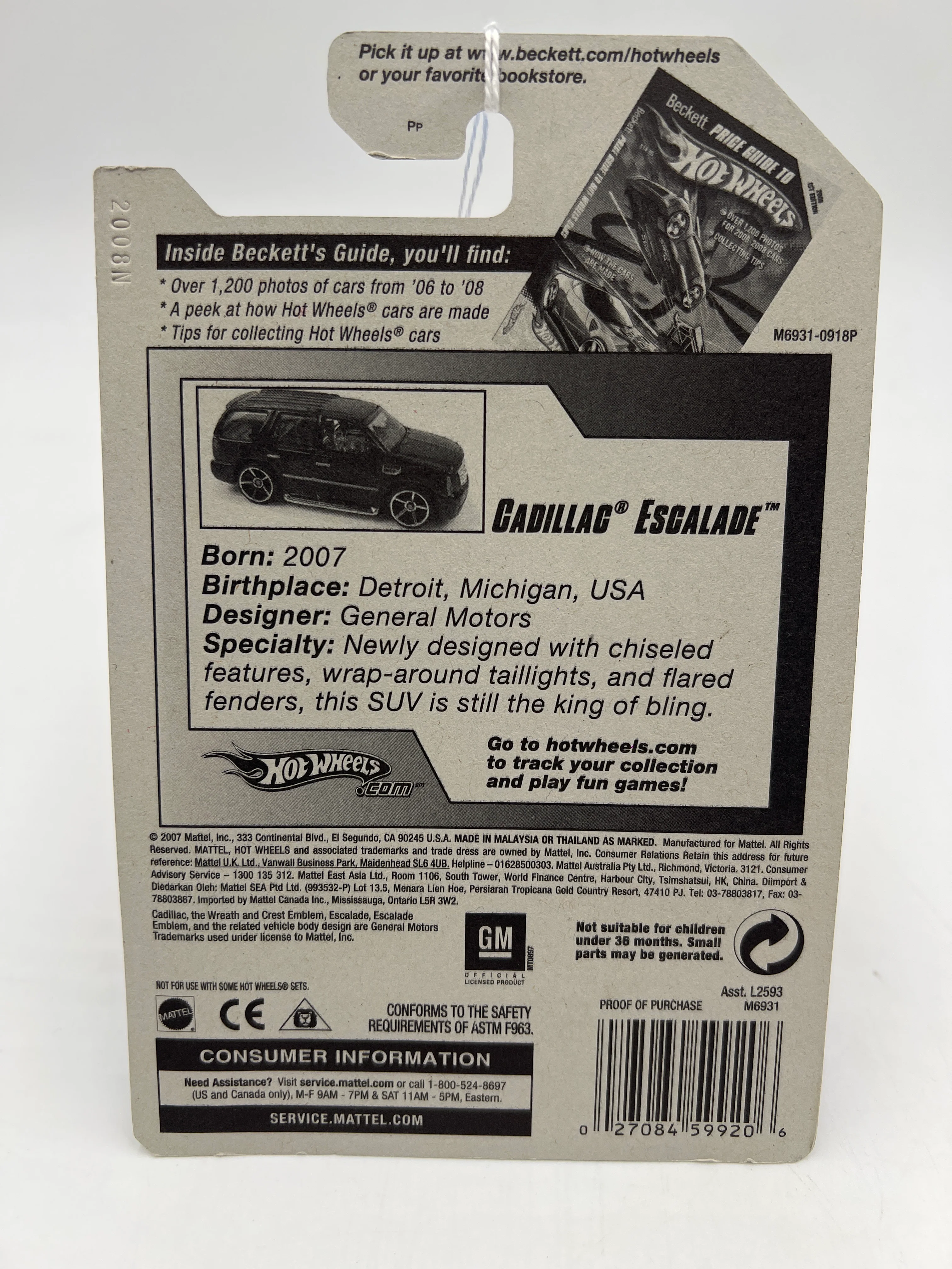 2008 Hot Wheels All Stars #65 Cadillac Escalade Red 56B - Image 6