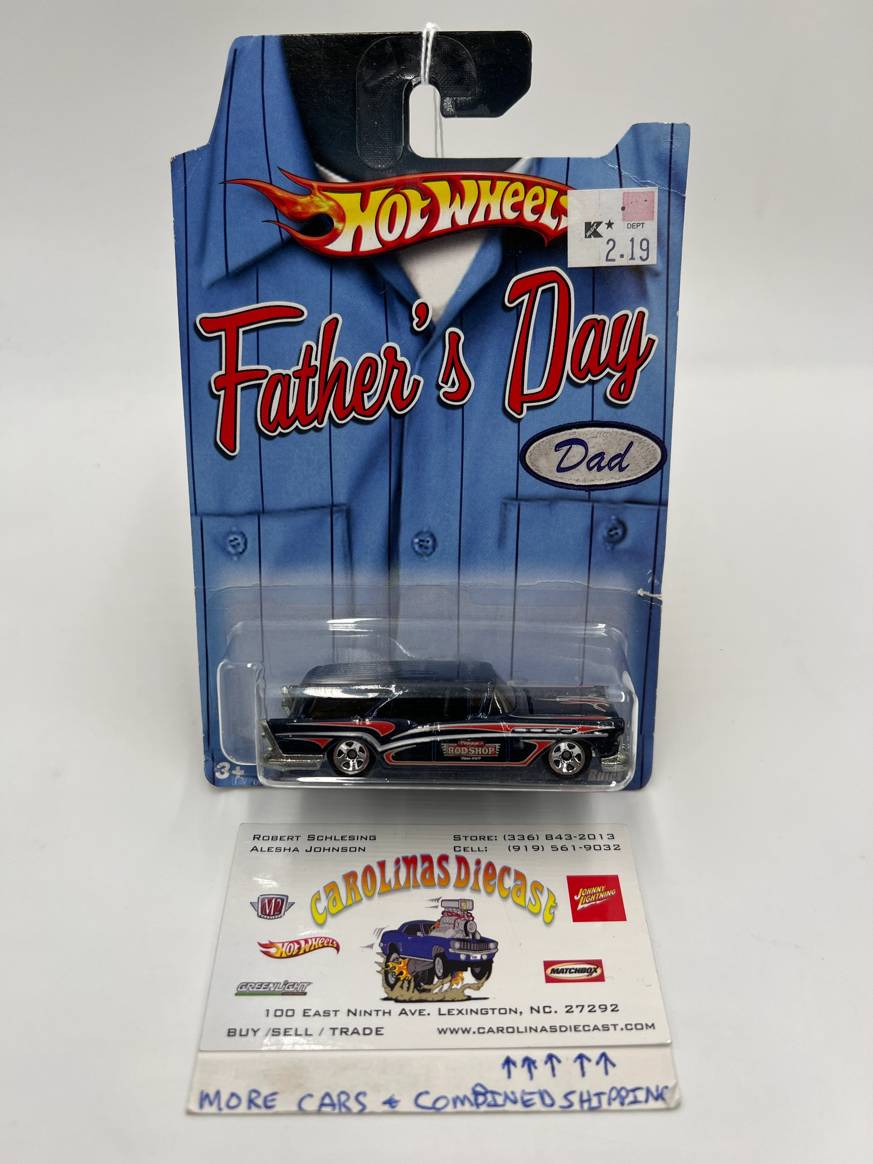 2008 Hot Wheels Fathers Day 57 Buick Dark Blue Card Not Perfect 160B