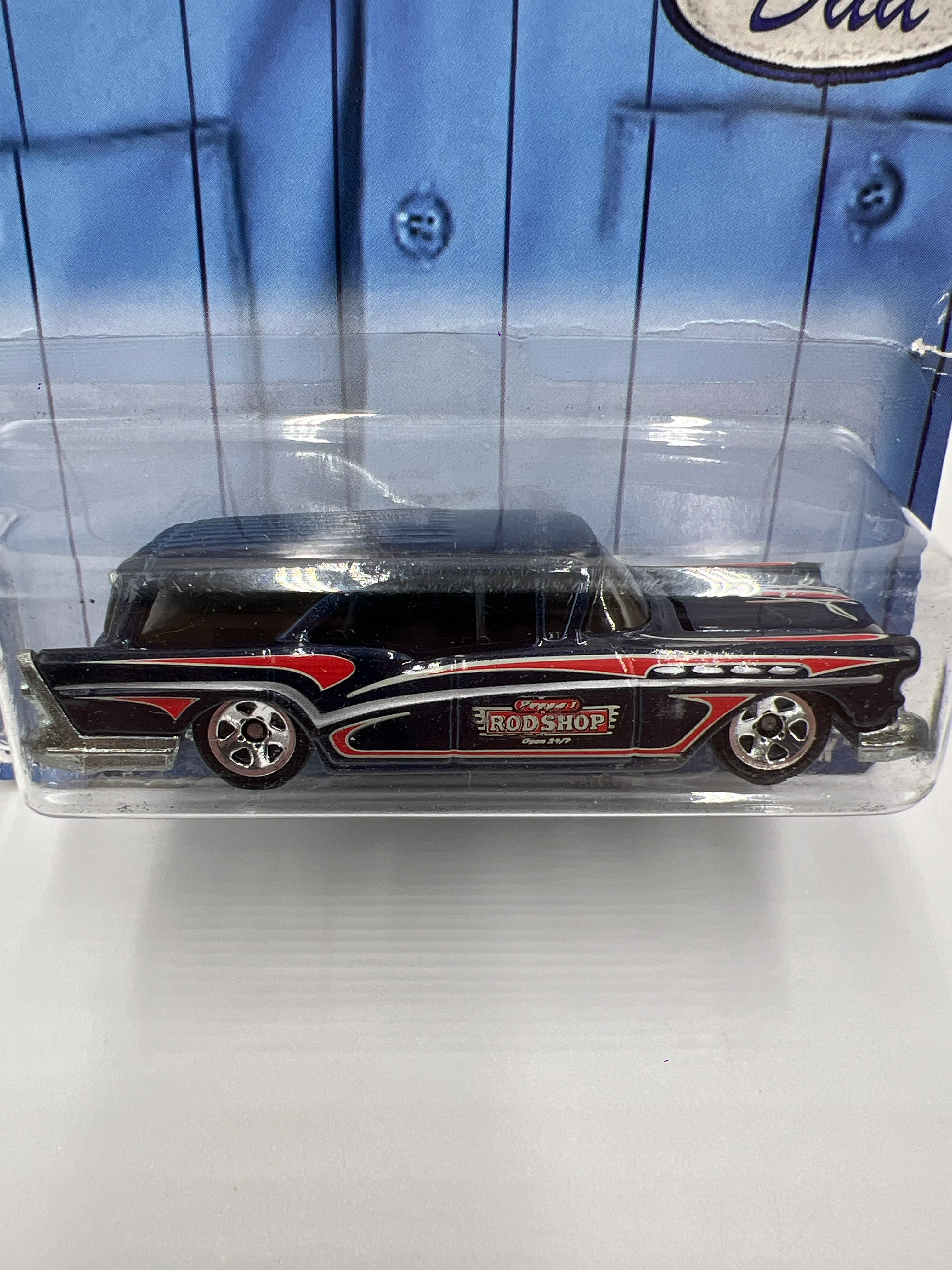 2008 Hot Wheels Fathers Day 57 Buick Dark Blue Card Not Perfect 160B - Image 3