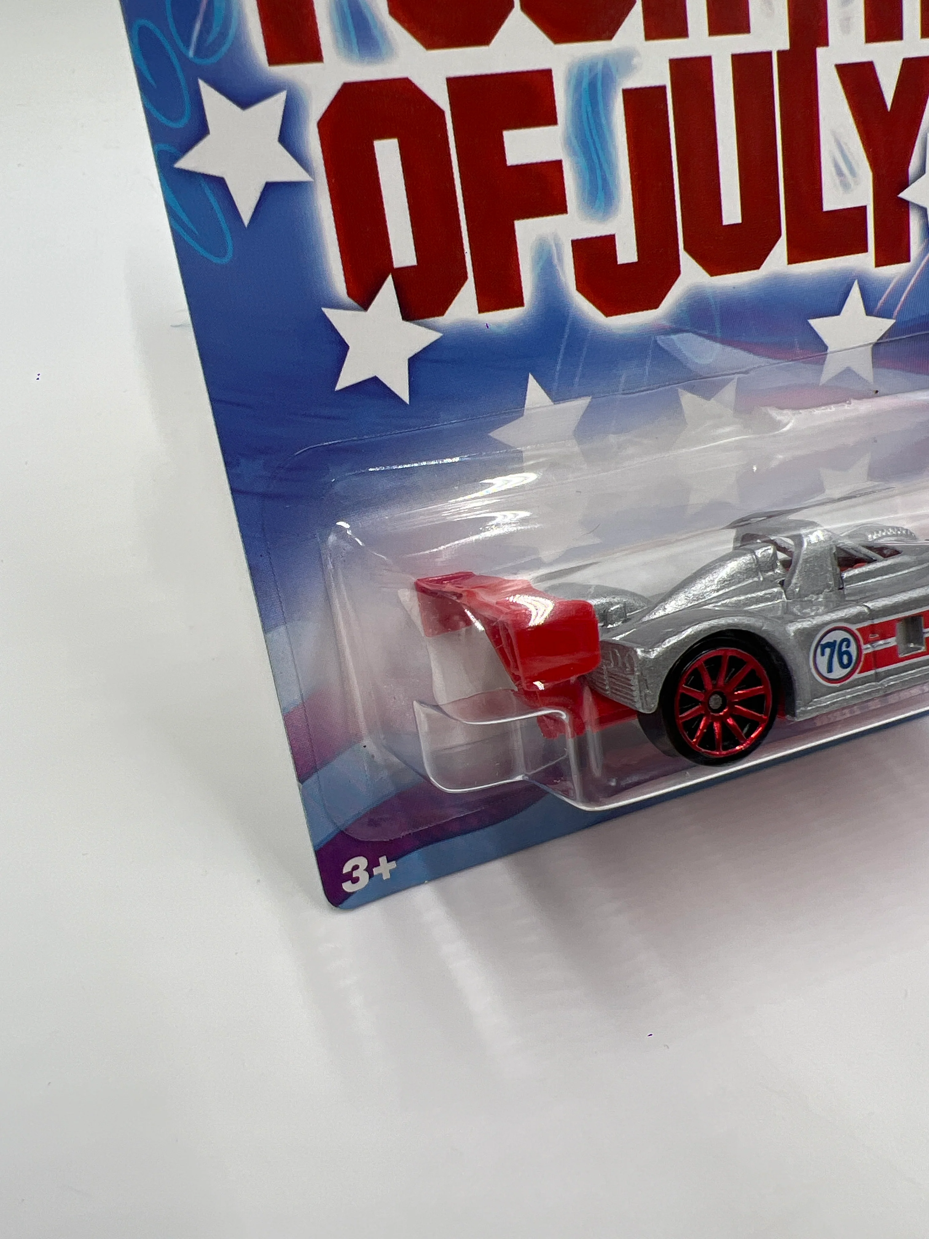 2008 Hot Wheels Fourth Of July Riley & Scott MK III Silver 155F - Image 4